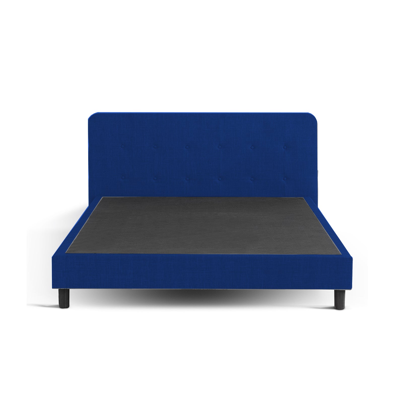 Nordisches und elegantes Polsterbett: Stoff und Lattenrost aus Holz