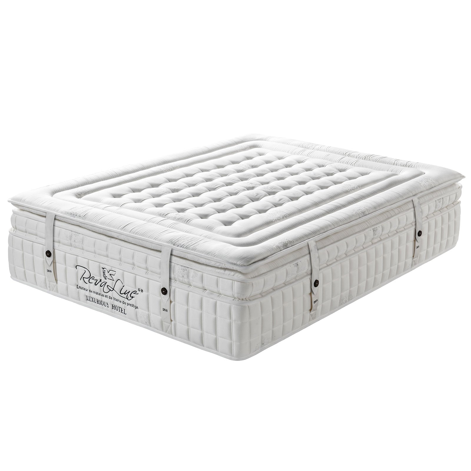 Matelas haut de gamme, 38 cm, réversible été/hiver - Collection Diva Luxury Hotel