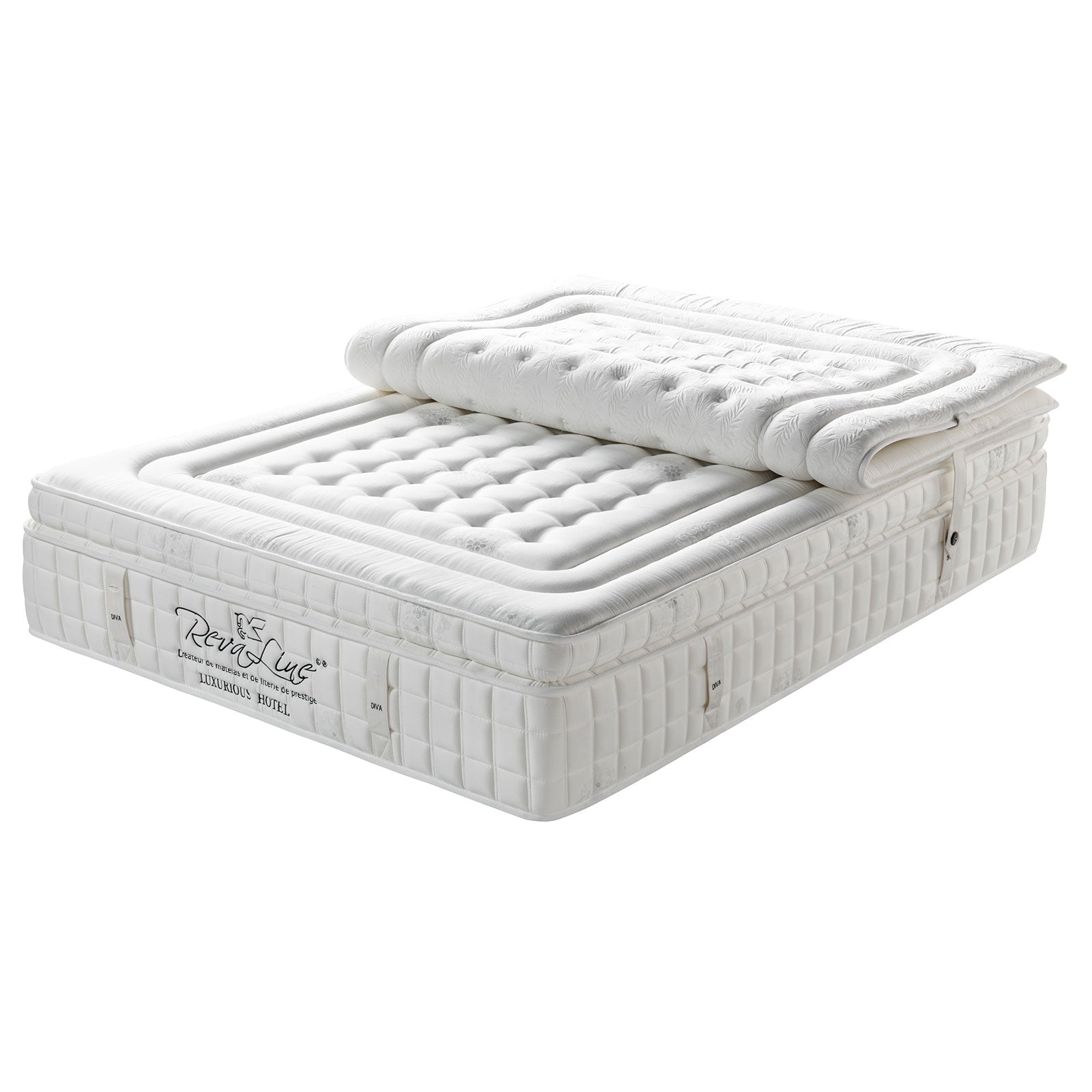 Matelas haut de gamme, 38 cm, réversible été/hiver - Collection Diva Luxury Hotel