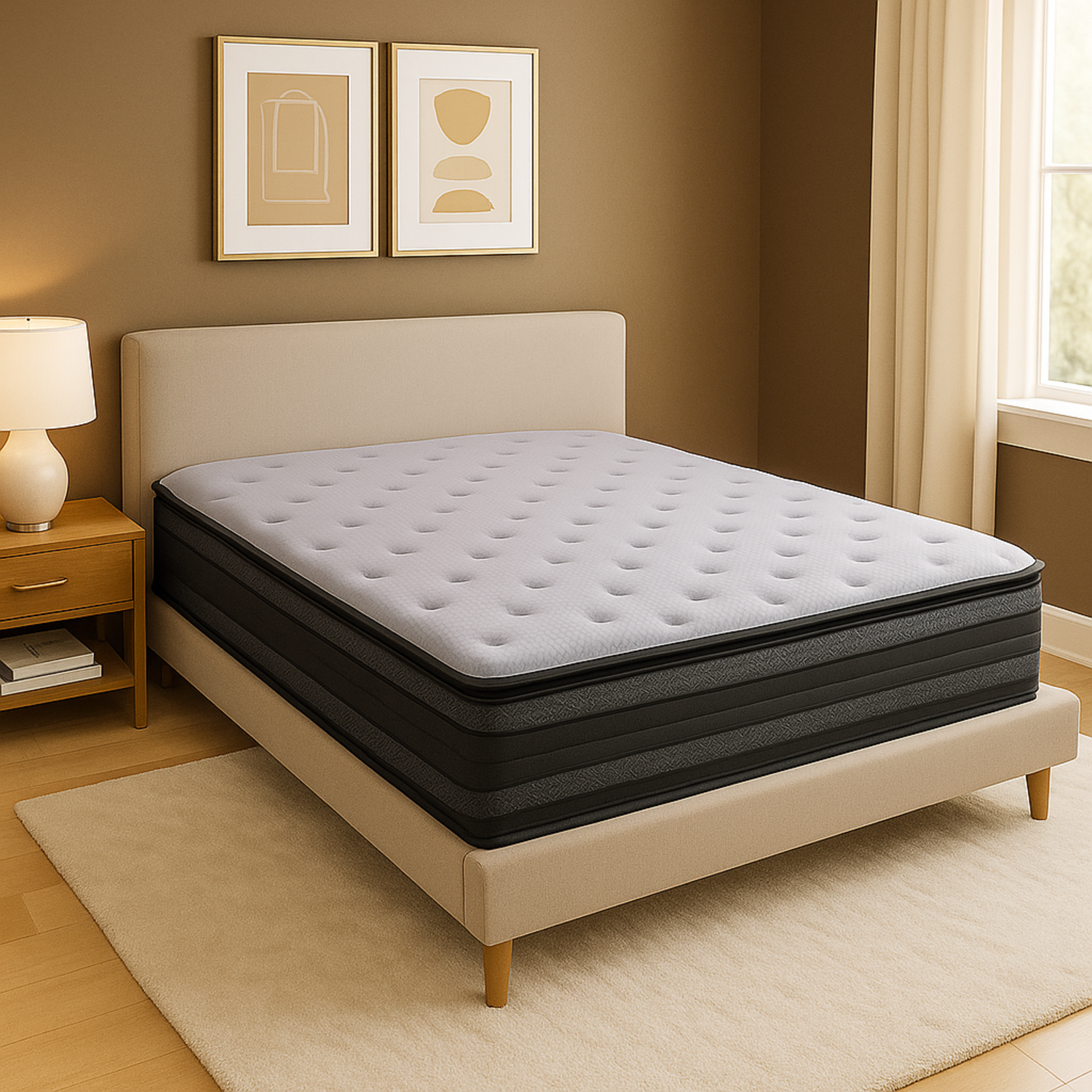 Matelas ressorts ensachés avec double surmatelas mémoire de forme - Collection Nuage