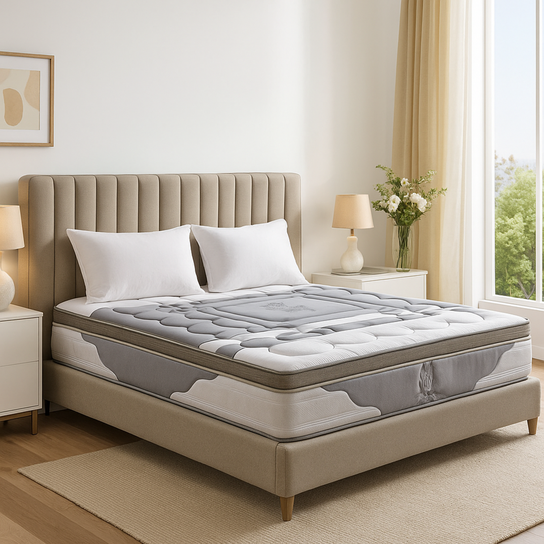 Matelas surmatelas latex intégré, série limitée - Collection Platinium