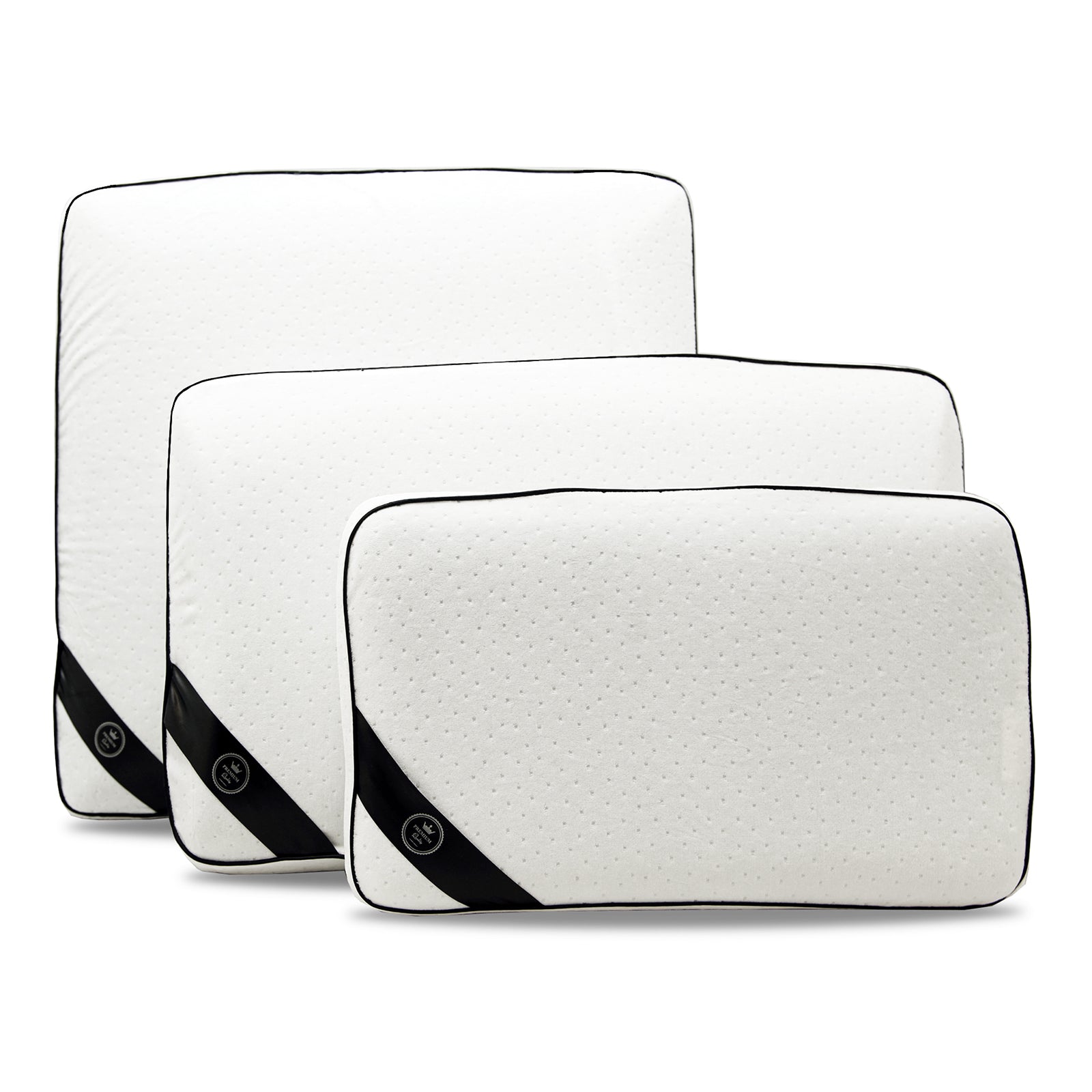 Memory foam pillow, micro-perforated, removable cover - Fantasia Black Collection