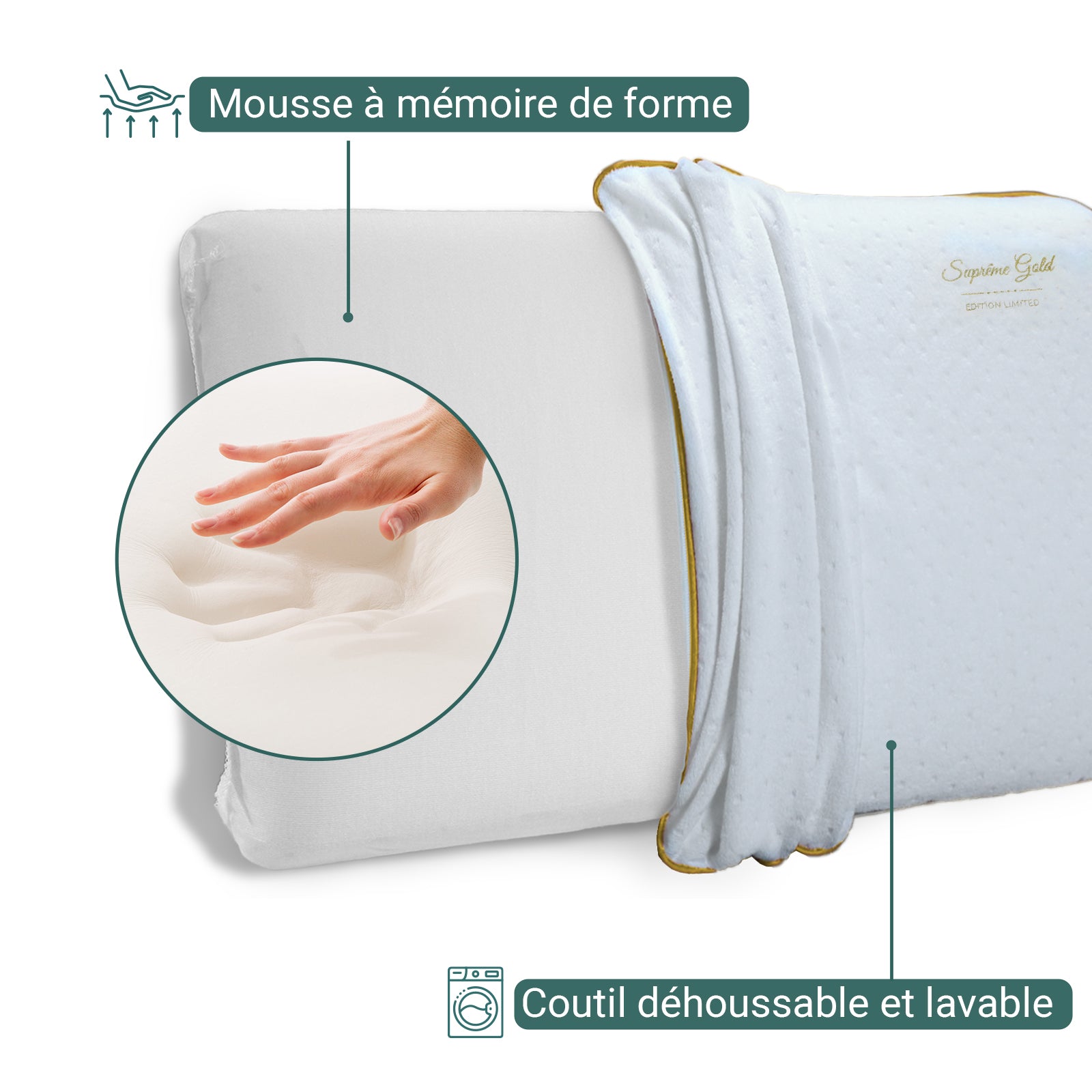 Pack Promo Emeraude : Couette & Oreillers 40x70 cm et 60x60 cm