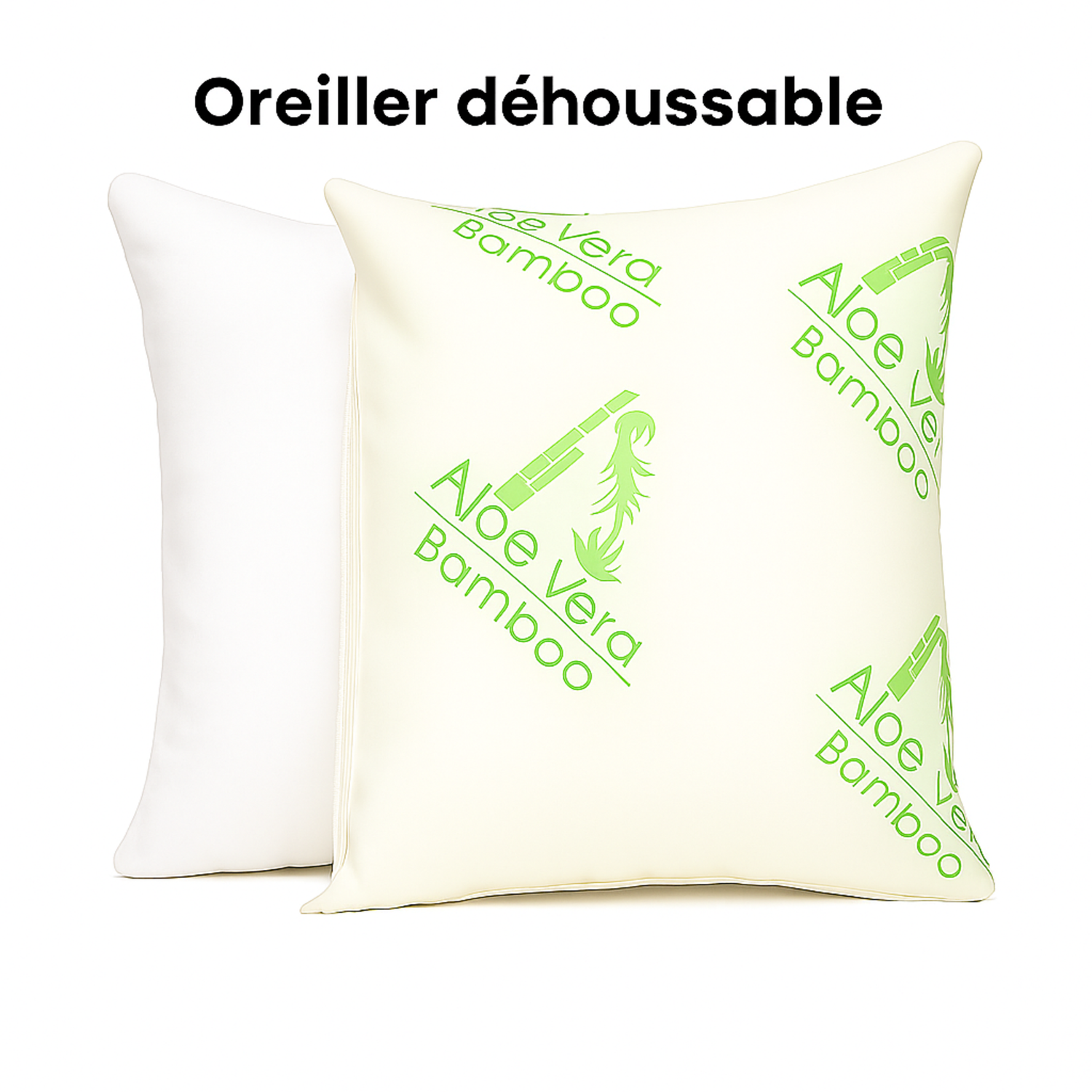 Oreiller aloe vera microfibre hypoallergénique, bambou - Collection Natura