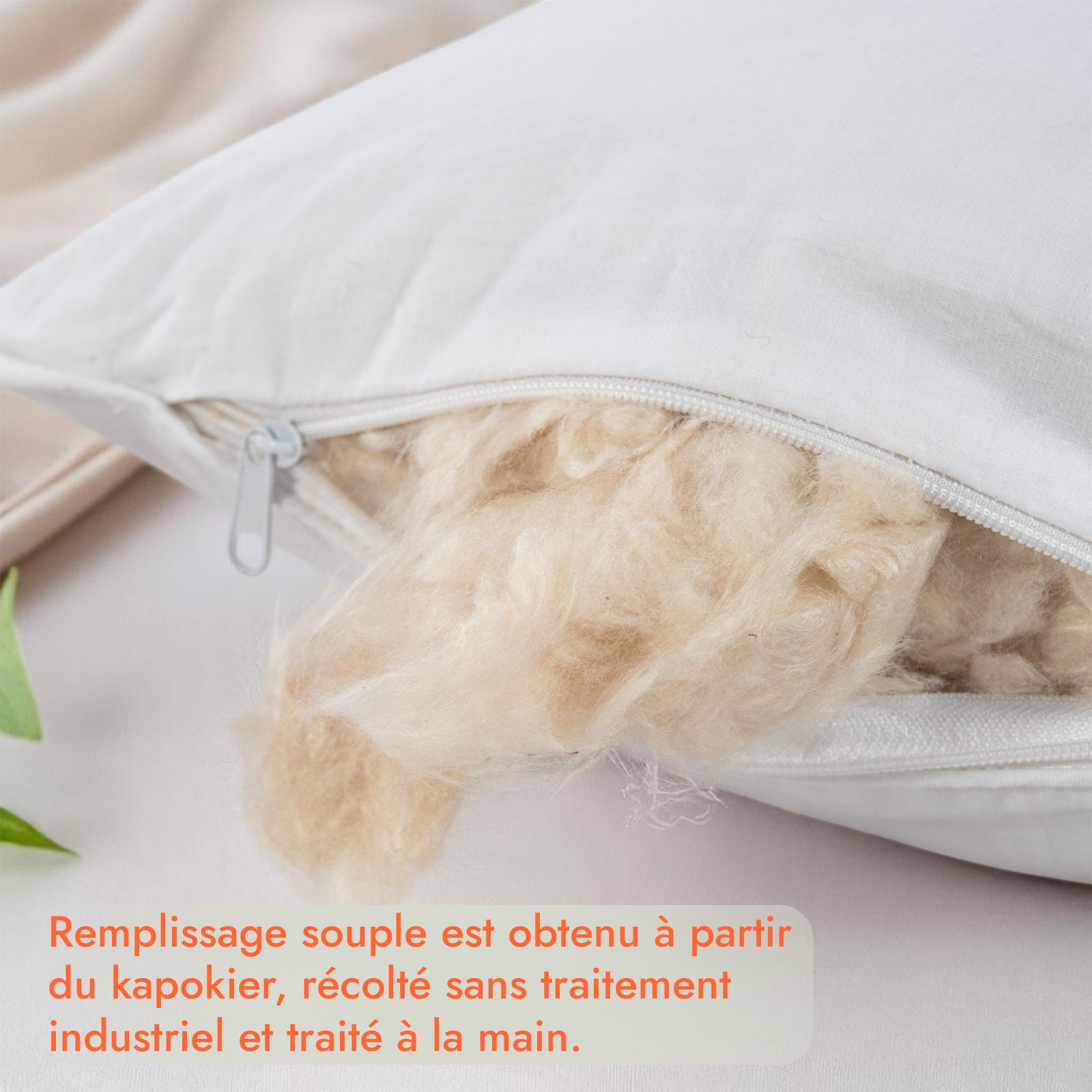 Oreiller kapok 100% naturel, ergonomique, organique - Collection Kapok