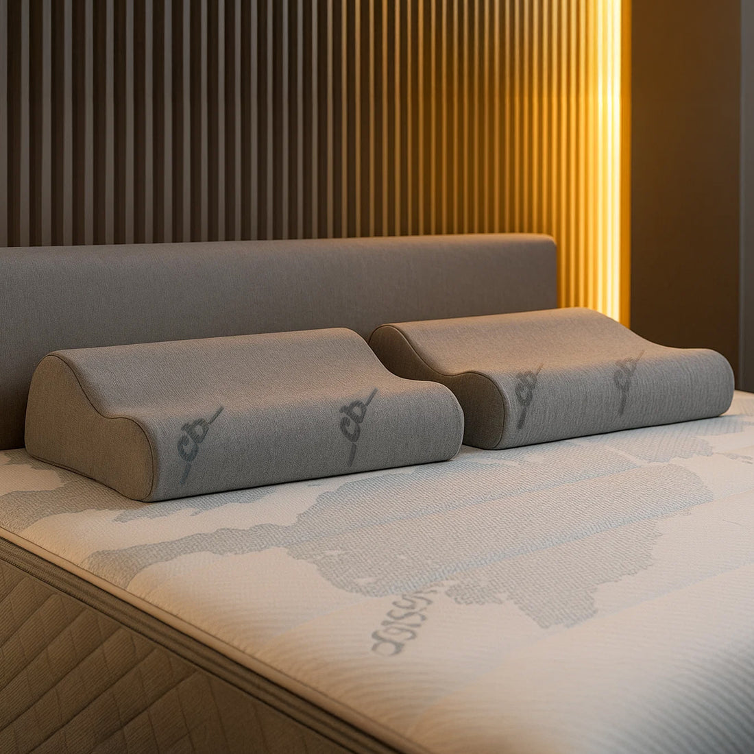 Oreiller de massage cervical, anti-ronflement, mémoire de forme - Collection Bien-Être