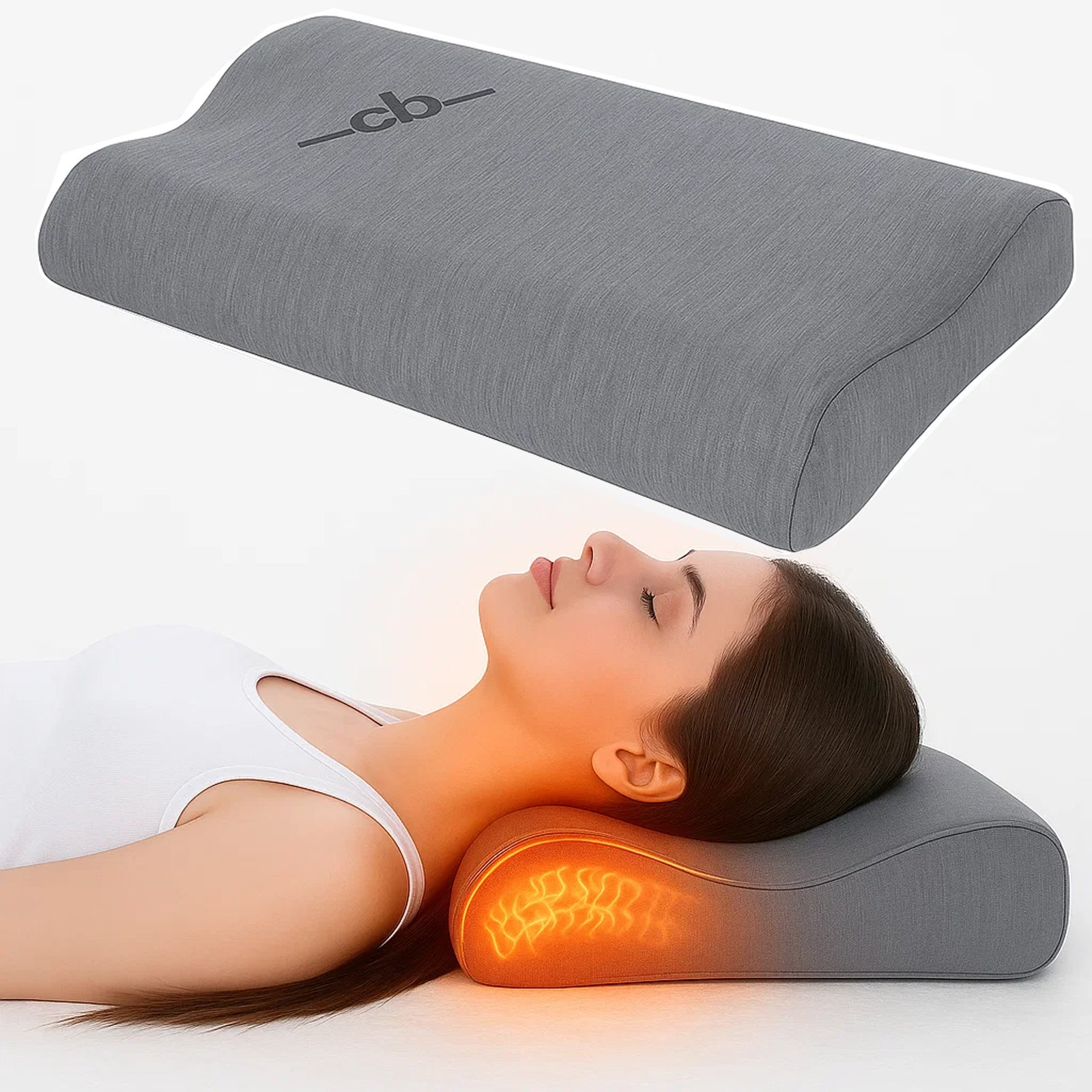 Oreiller de massage cervical à mémoire de forme - Collection Bien-Être