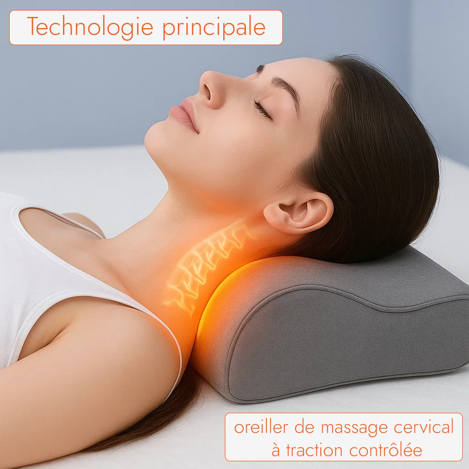Oreiller de massage cervical à mémoire de forme - Collection Bien-Être