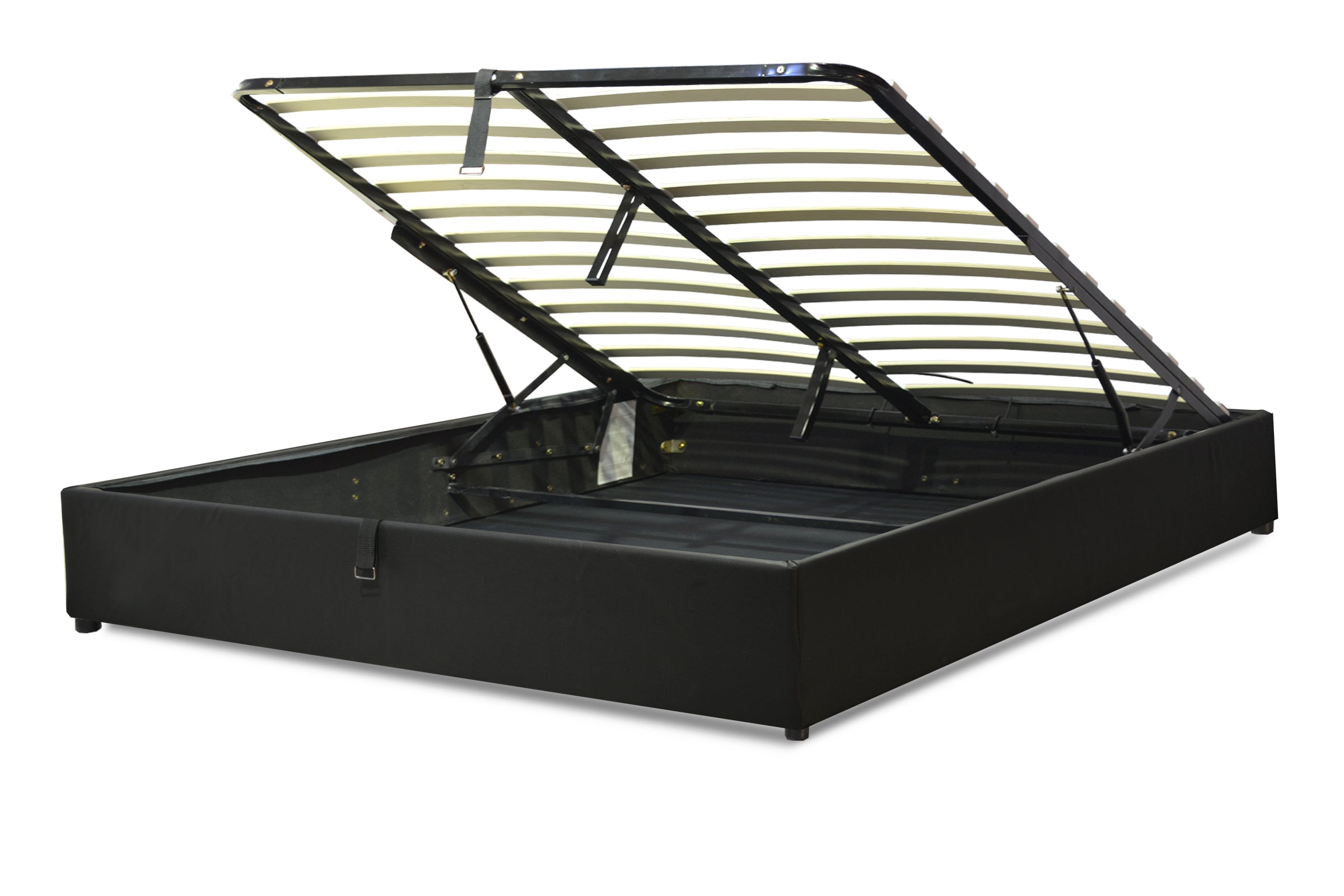Lit coffre simili cuir, lattes flexibles, grand espace de stockage - Collection Vegas