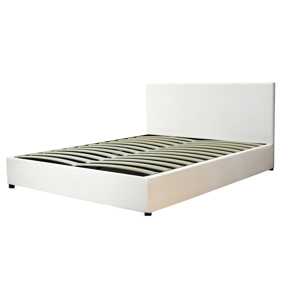 Lit coffre VariLuxe innovant - Tête de lit interchangeable : Simili cuir et grand coffre