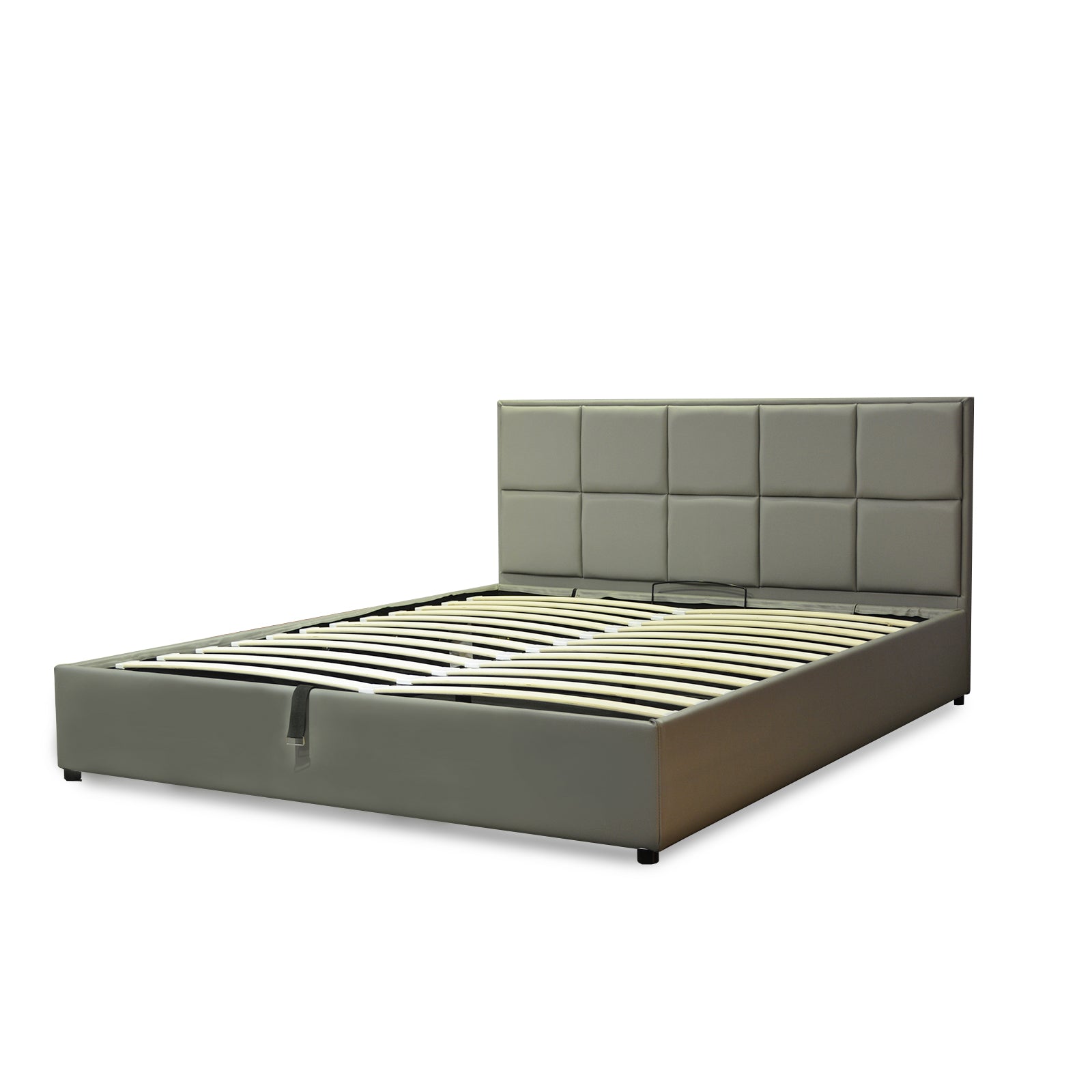Lit coffre VariLuxe innovant - Tête de lit interchangeable : Simili cuir et grand coffre