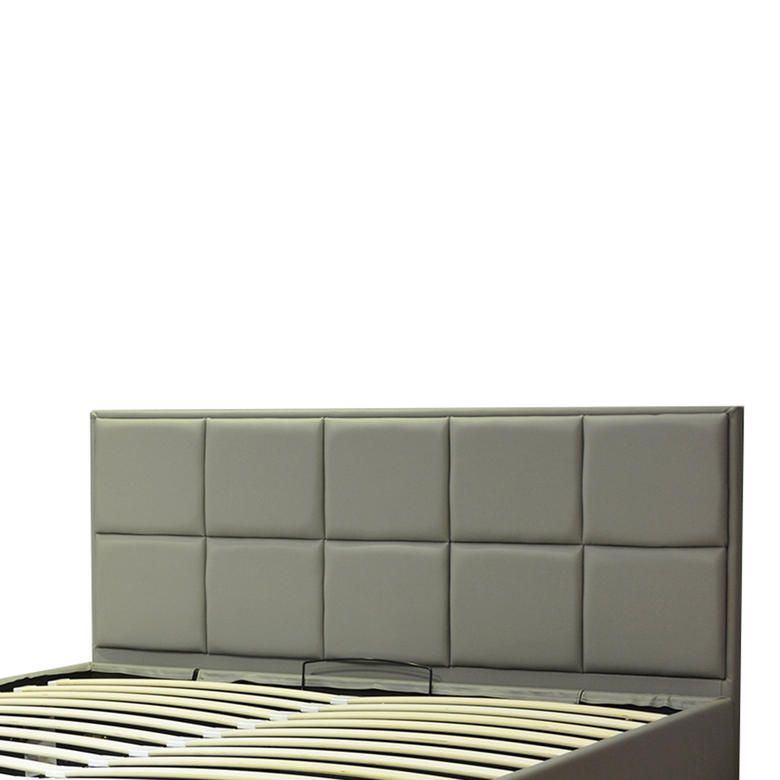 Lit coffre VariLuxe innovant - Tête de lit interchangeable : Simili cuir et grand coffre