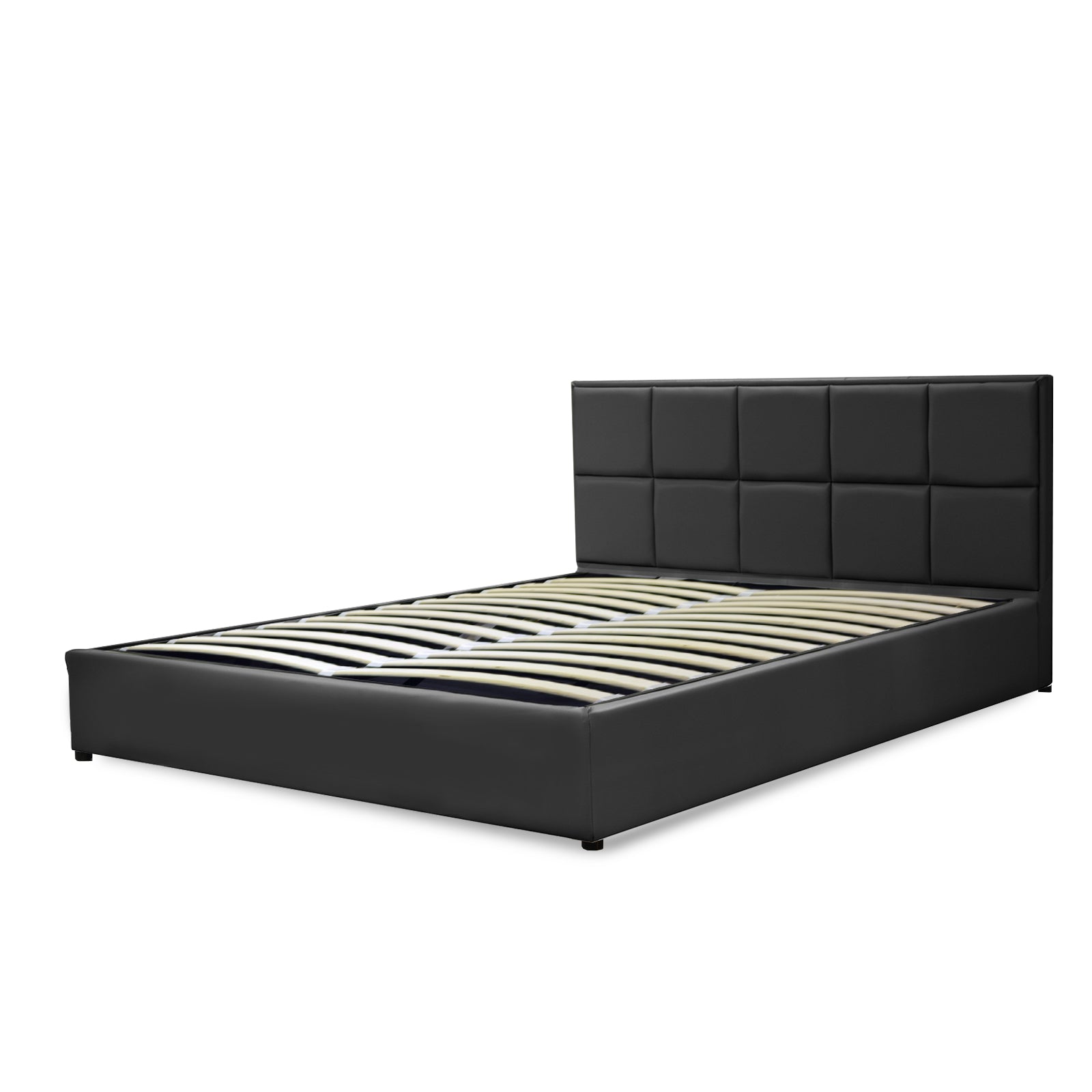 Lit coffre VariLuxe innovant - Tête de lit interchangeable : Simili cuir et grand coffre