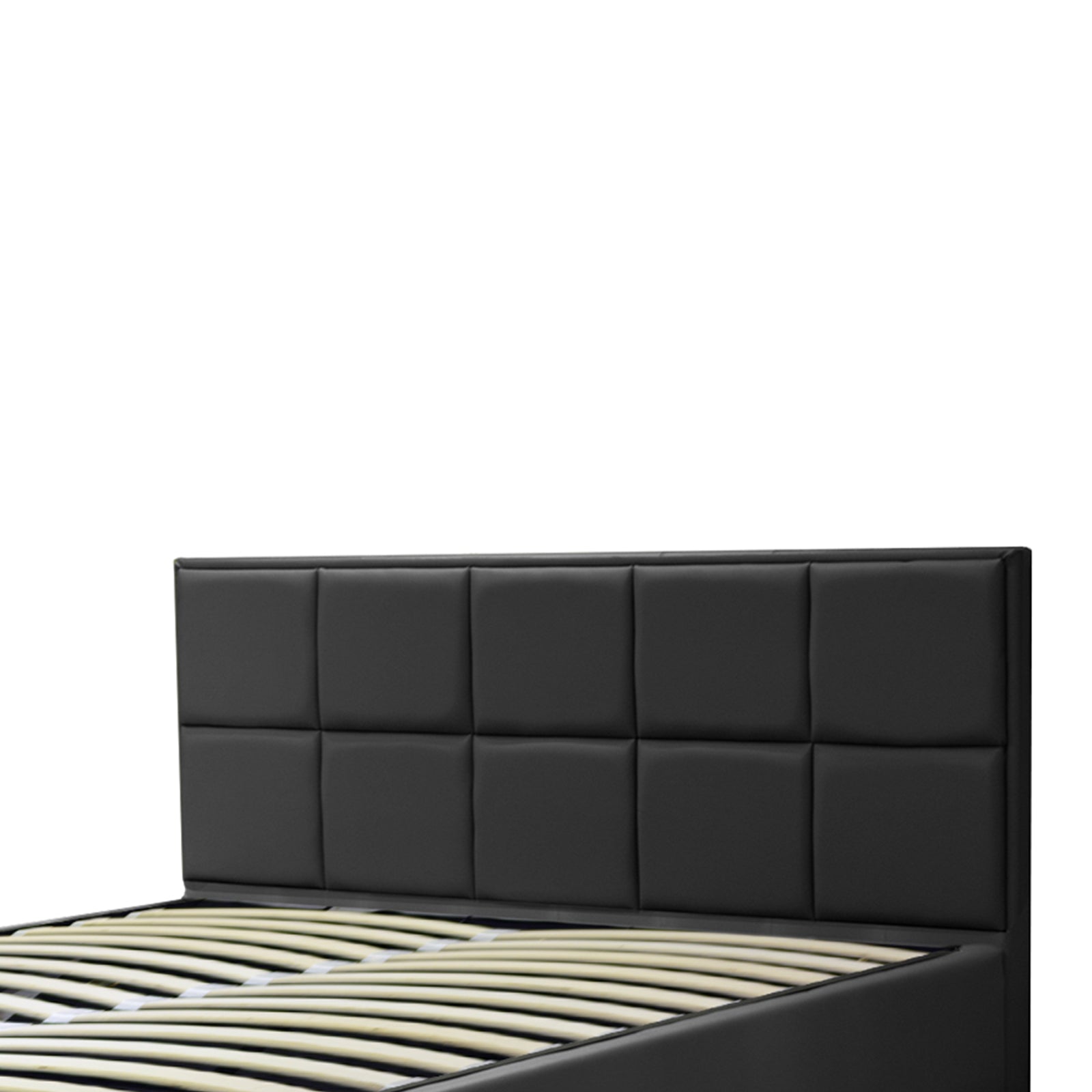 Lit coffre VariLuxe innovant - Tête de lit interchangeable : Simili cuir et grand coffre