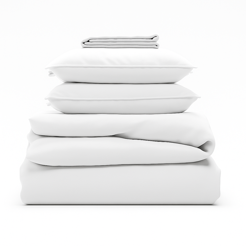 Parure de lit coton blanc, douceur haut de gamme, confort naturel - Collection Coton