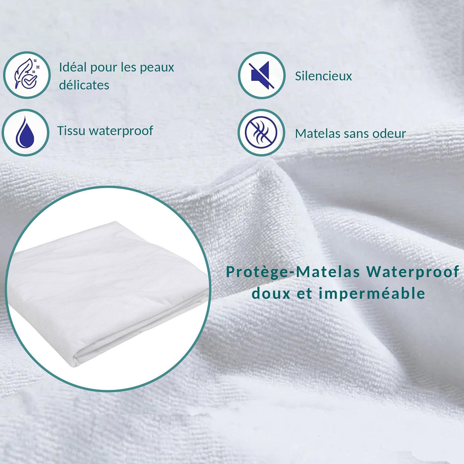 Protège matelas XXL coton, sommeil sain et confortable - Collection Waterproof XXL
