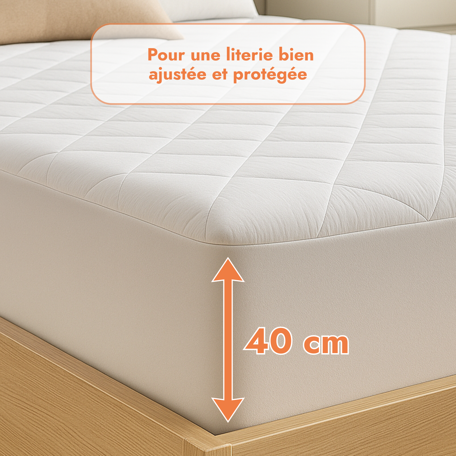 Protège matelas XXL coton, sommeil sain et confortable - Collection XXL