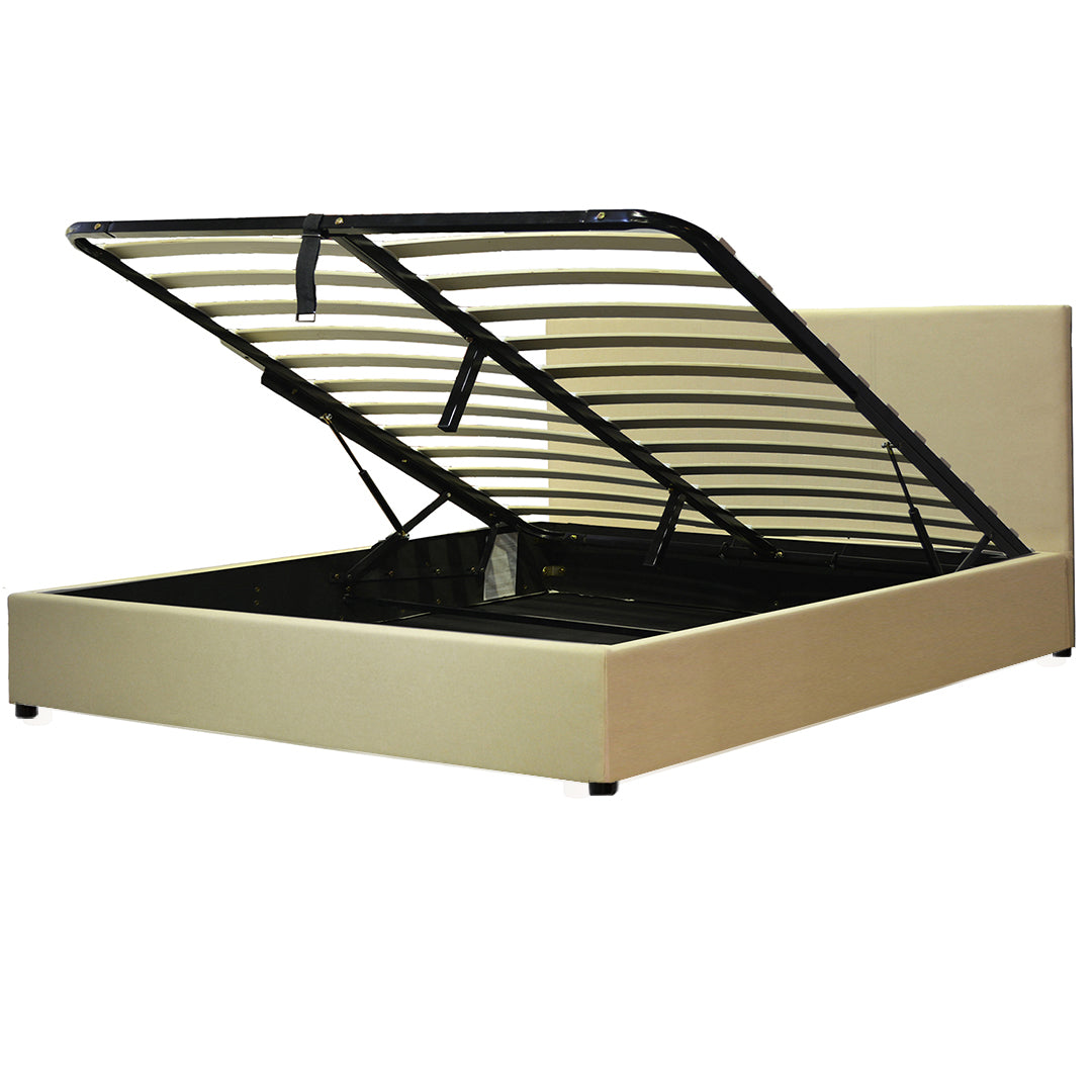 Fabric storage bed with headboard and large storage space - Versailles Collection