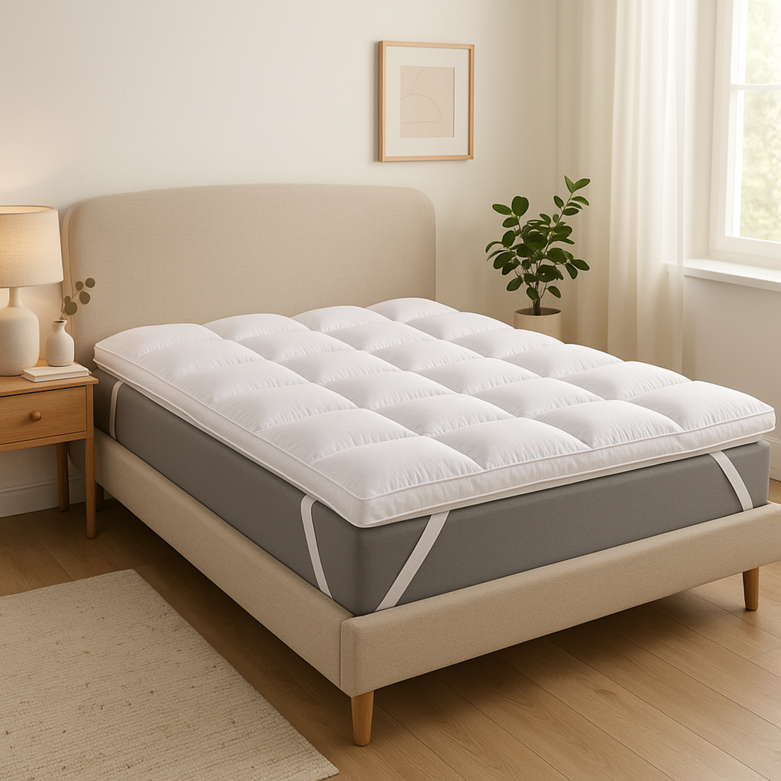 Kuschelige Matratzenauflage: 100% Entenfedern