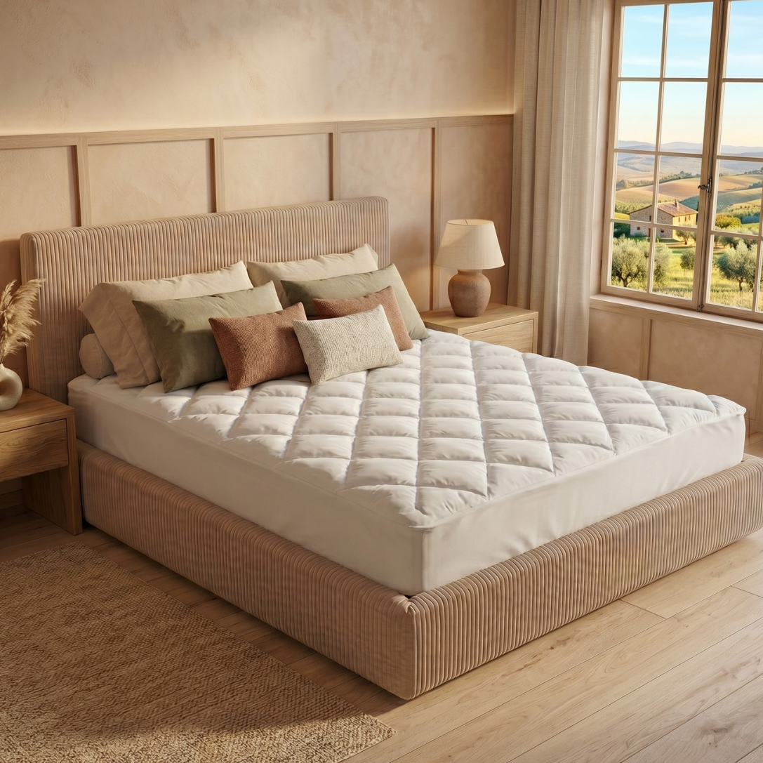Microfiber mattress topper, enhanced comfort, elasticated edge - 3D Luxury Collection