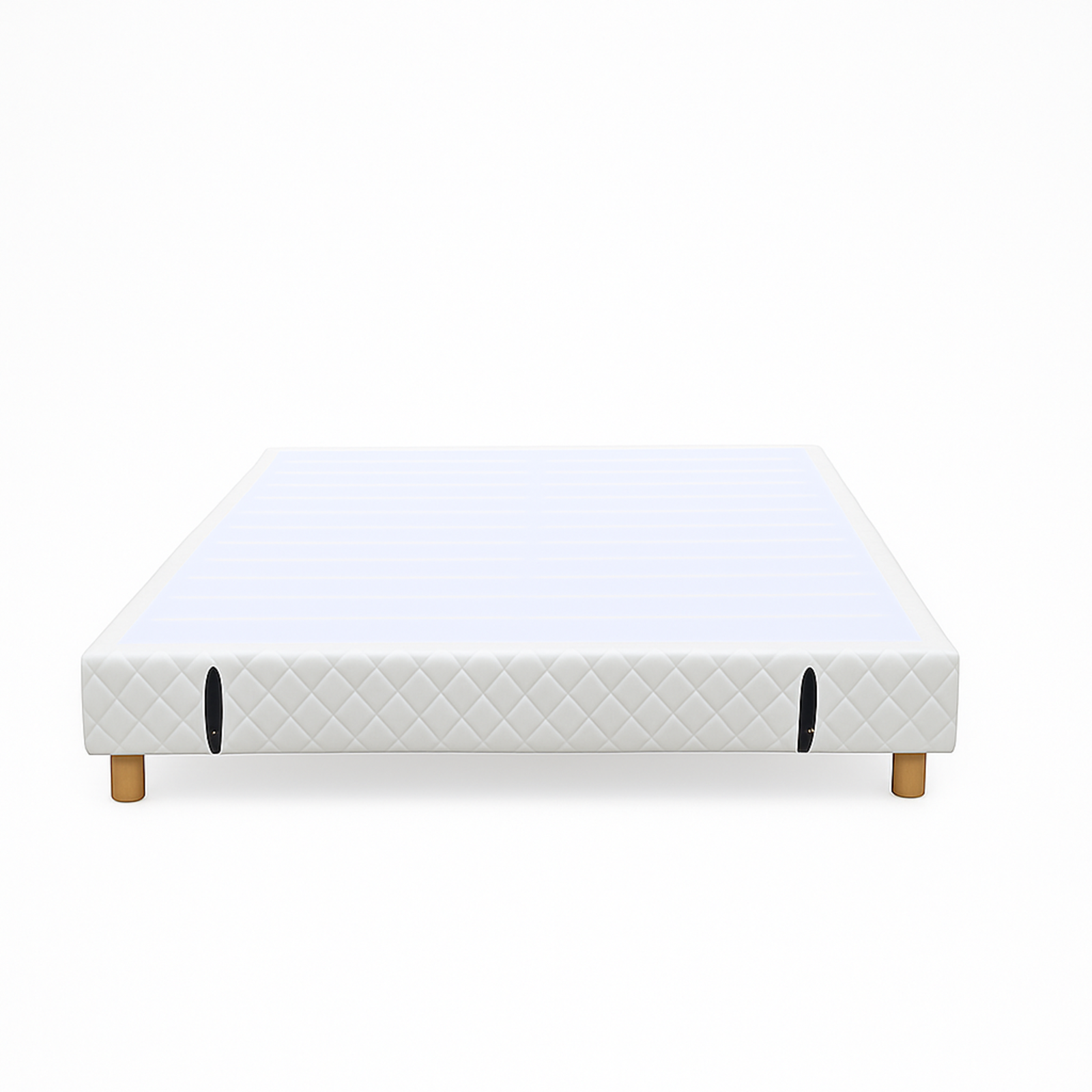 Upholstered bed base, fabric border, wooden frame - Comfort Collection