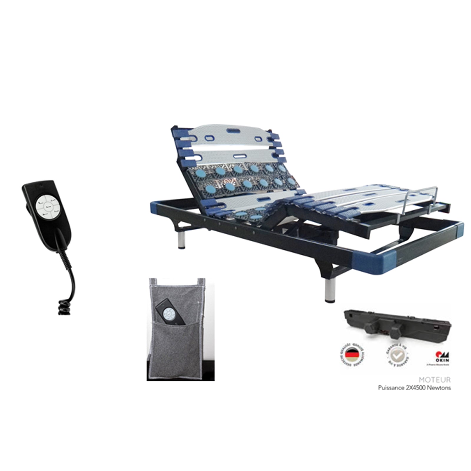 Sommier électrique encastrable, bi-technologie plots + lattes - Collection Sensomatic