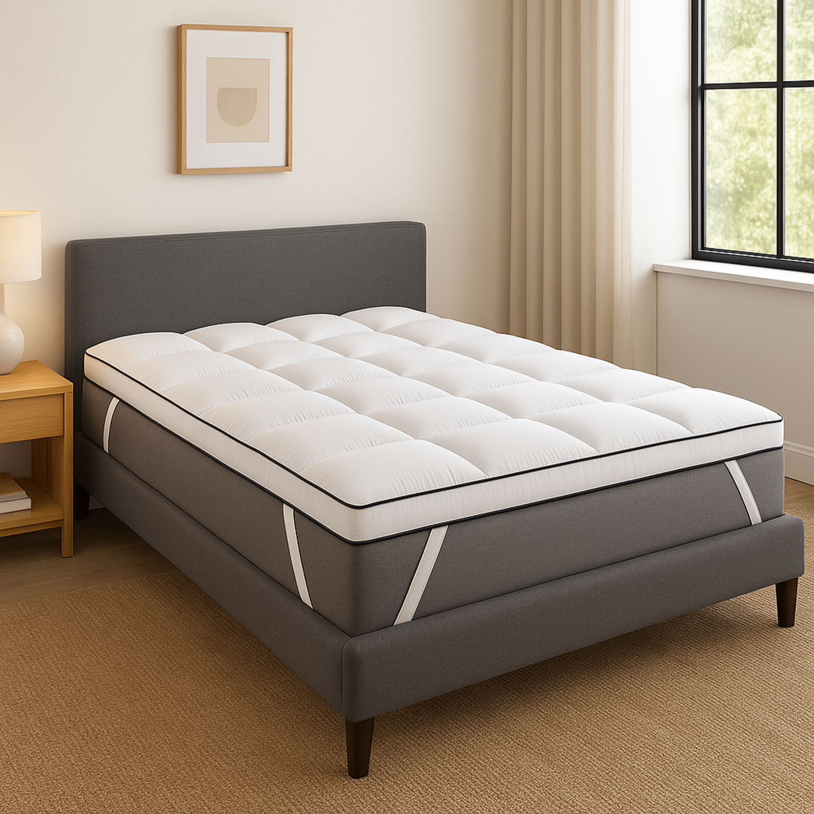 Surmatelas 100% plumes de canard, moelleux et ergonomique – Collection Plumes XXL