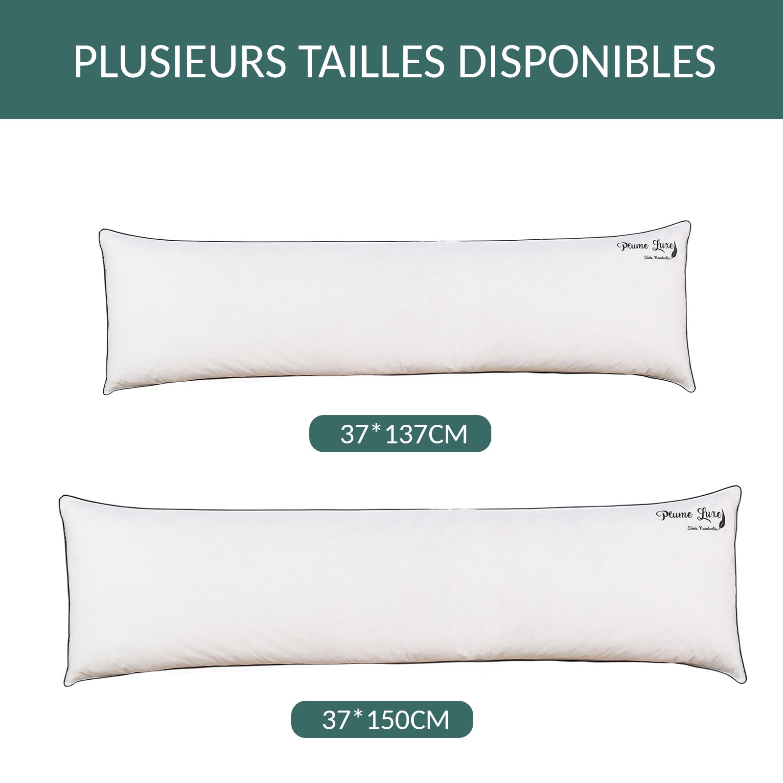 Traversin plume Luxe : ergonomique et tissu coton