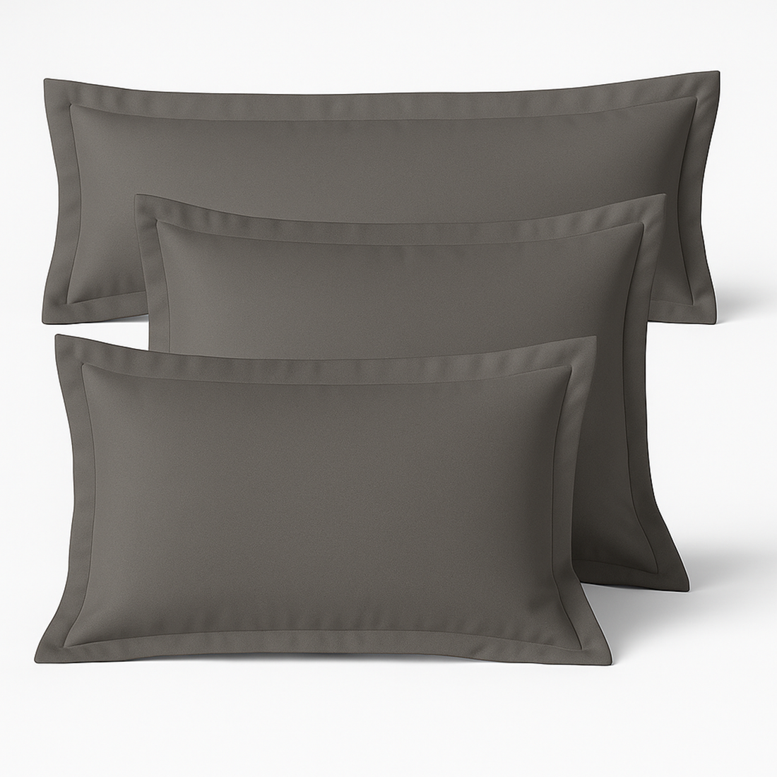 Taie d’oreiller gris ardoise, douce, respirante, lavable, durable - Collection Unie