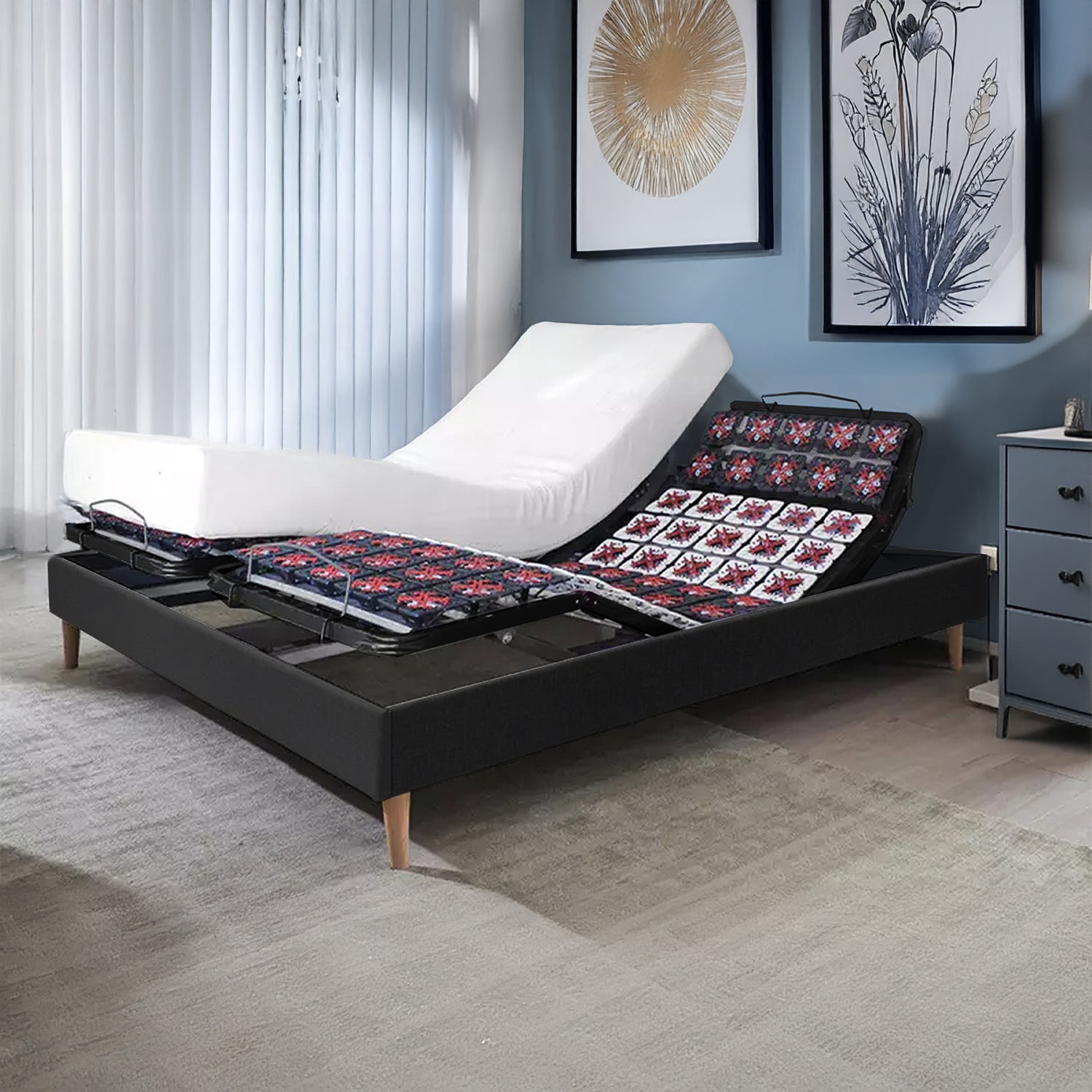 Contour de lit électrique, tissu élégant : Contour tissu