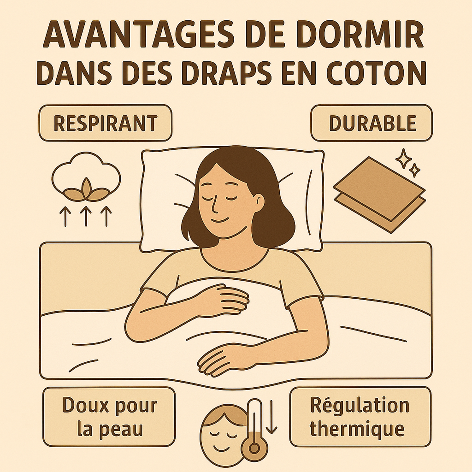 Housse de couette en coton confortable et naturel : Blanc