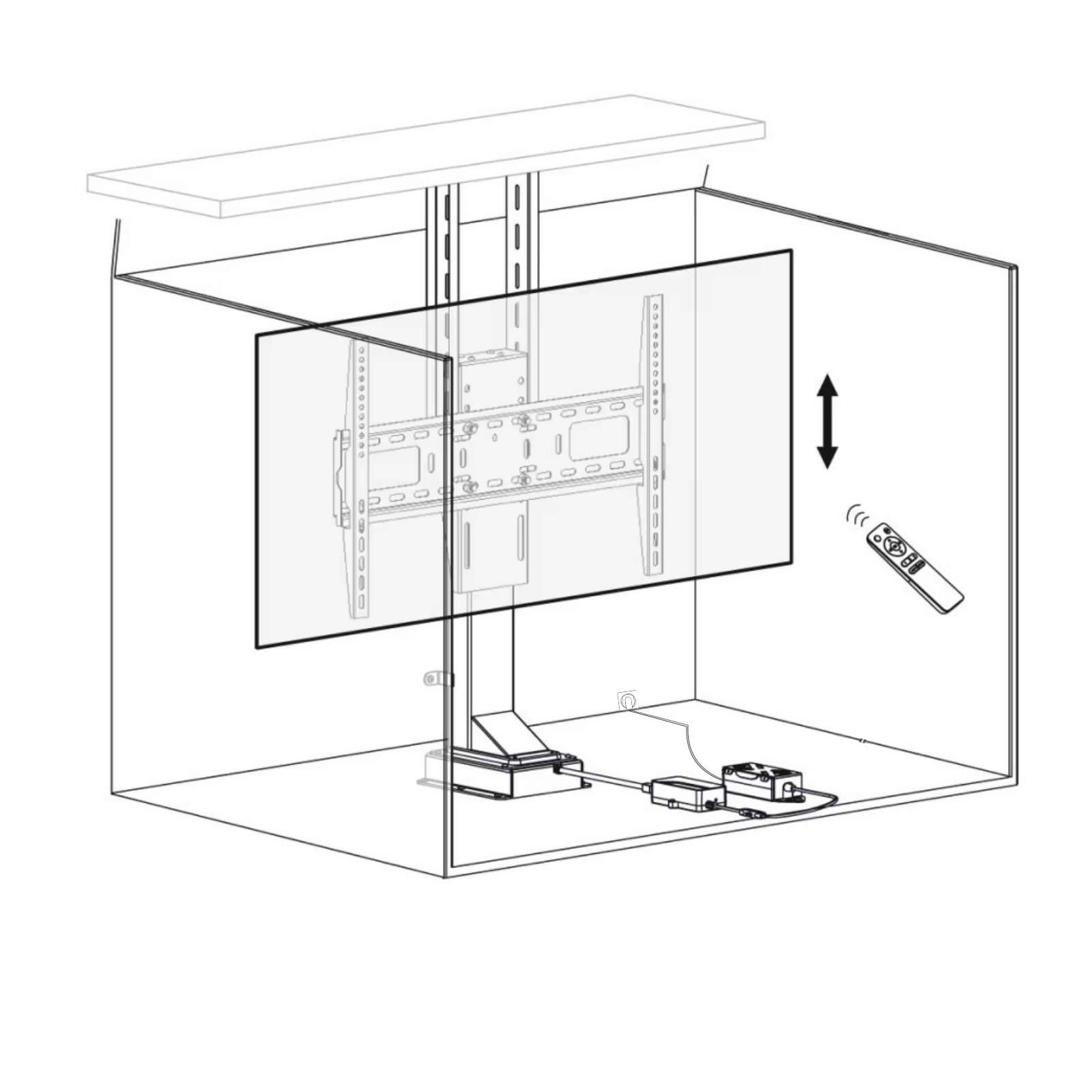 Console TV design : meuble TV motorisé avec télécommande sans fil - Collection Palace
