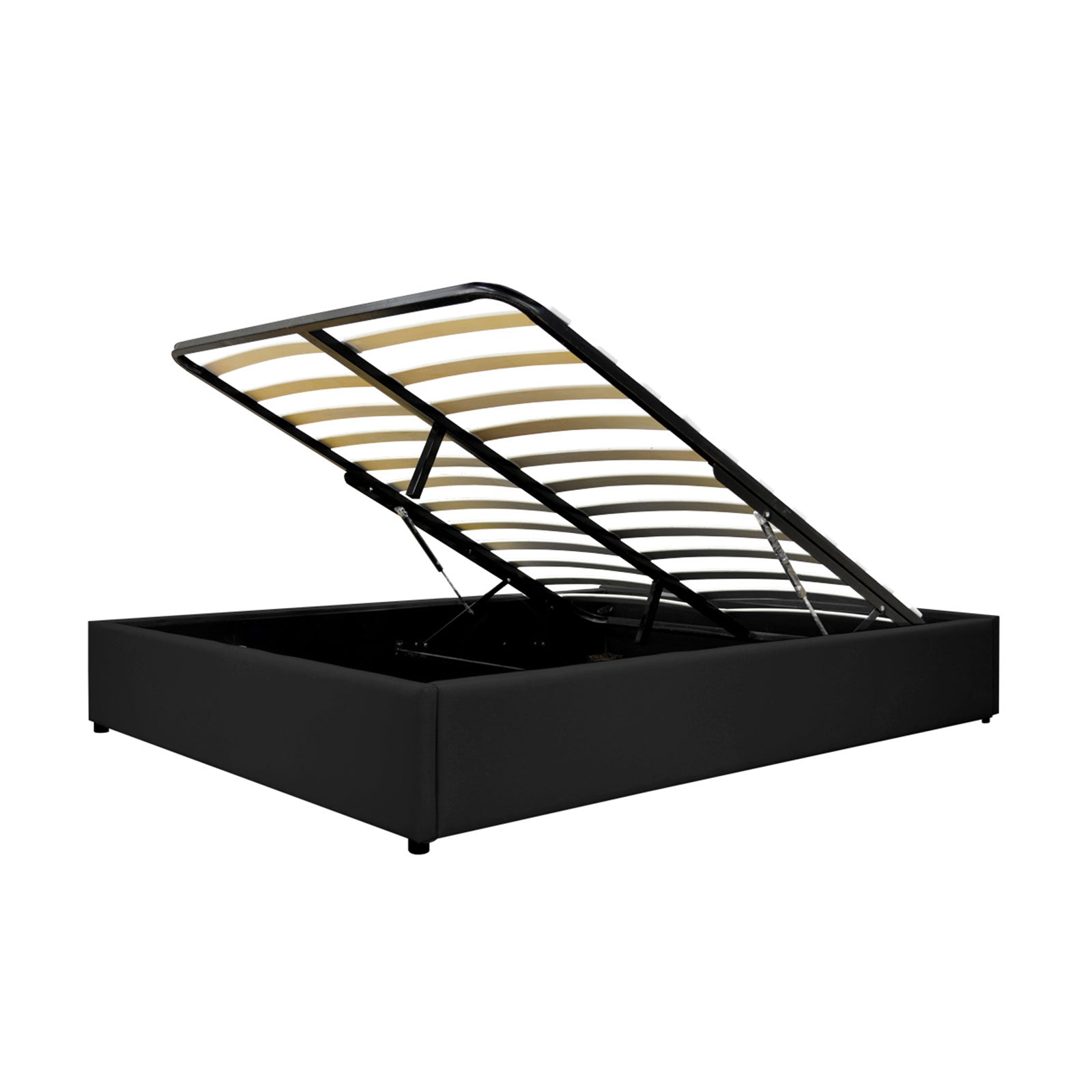 Lit coffre simili cuir, lattes flexibles, grand espace de stockage - Collection Vegas