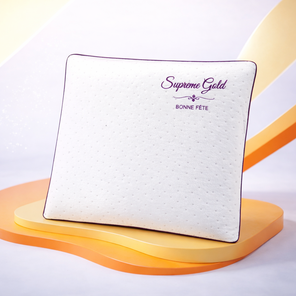 Memory foam pillow, ergonomic, removable cover - Happy Holidays Collection