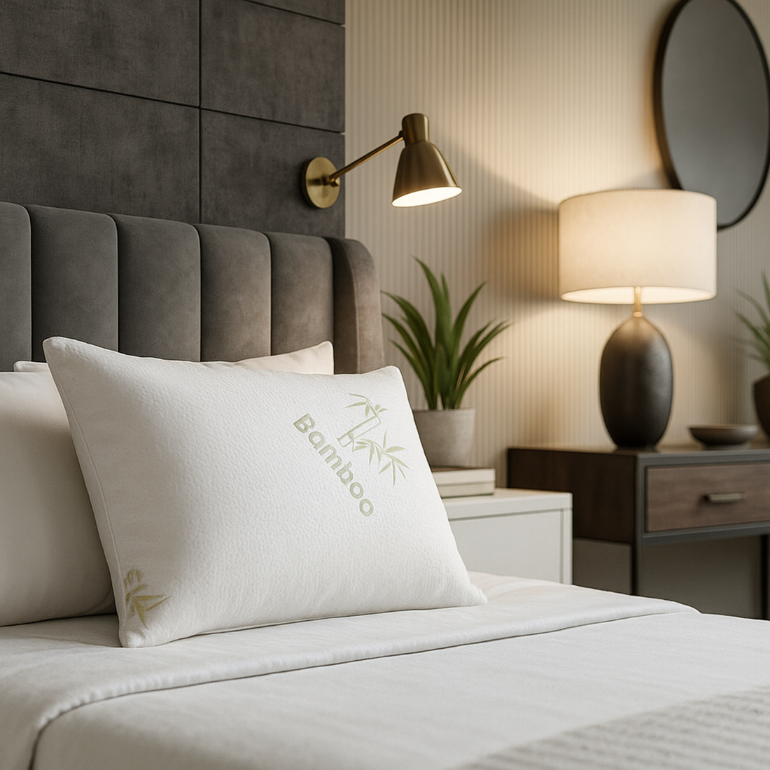 Oreiller bambou mémoire de forme, respirant, déhoussable - Collection Bamboo