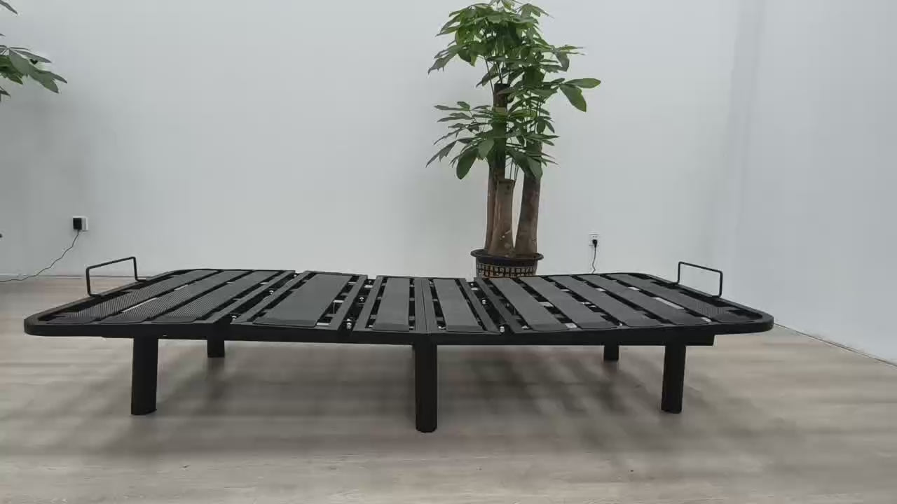 Pack lit électrique orthopédique à lattes en tissu gris clair Orthoflex : matelas inclus