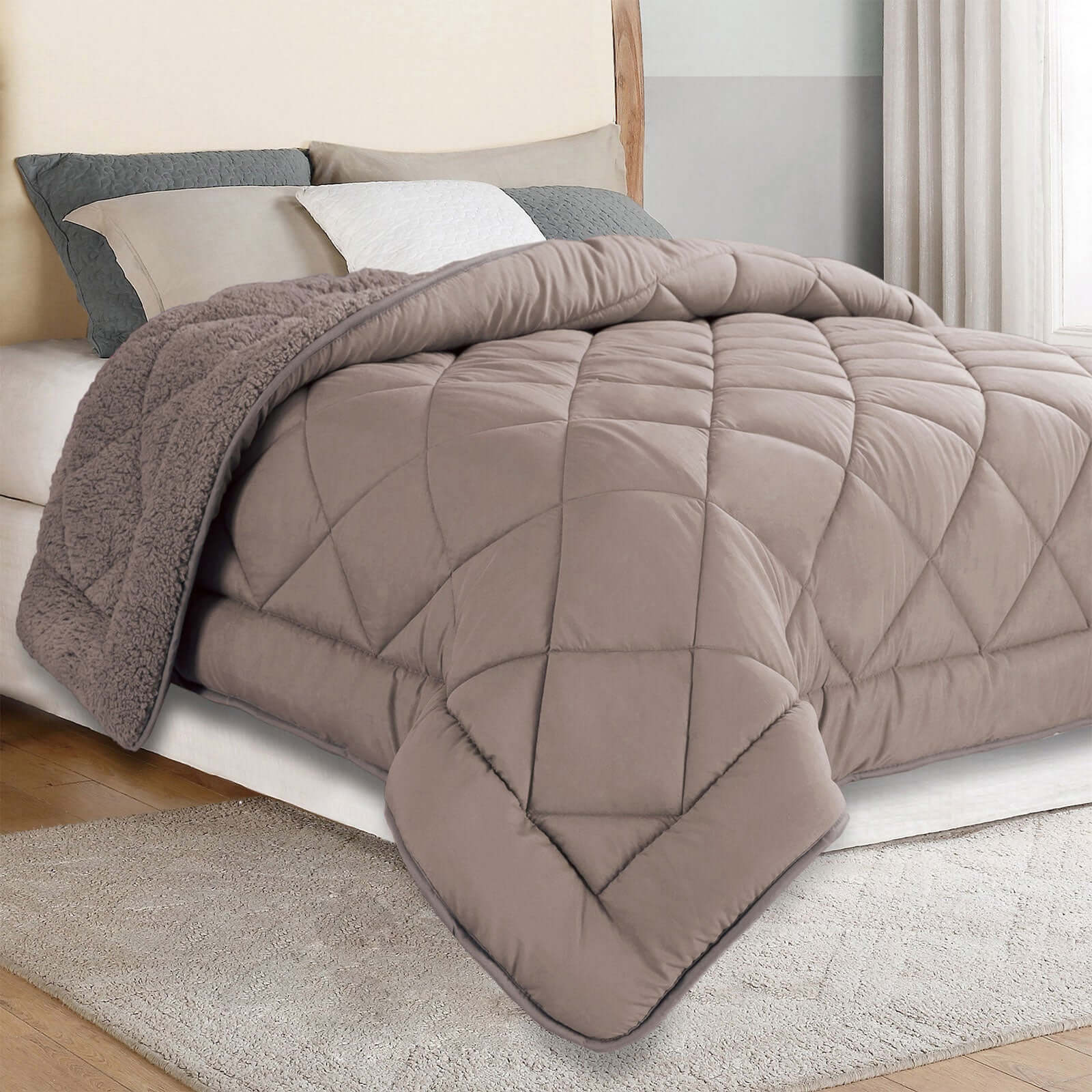 Couette réversible laine, été et hiver - Collection Sherpa