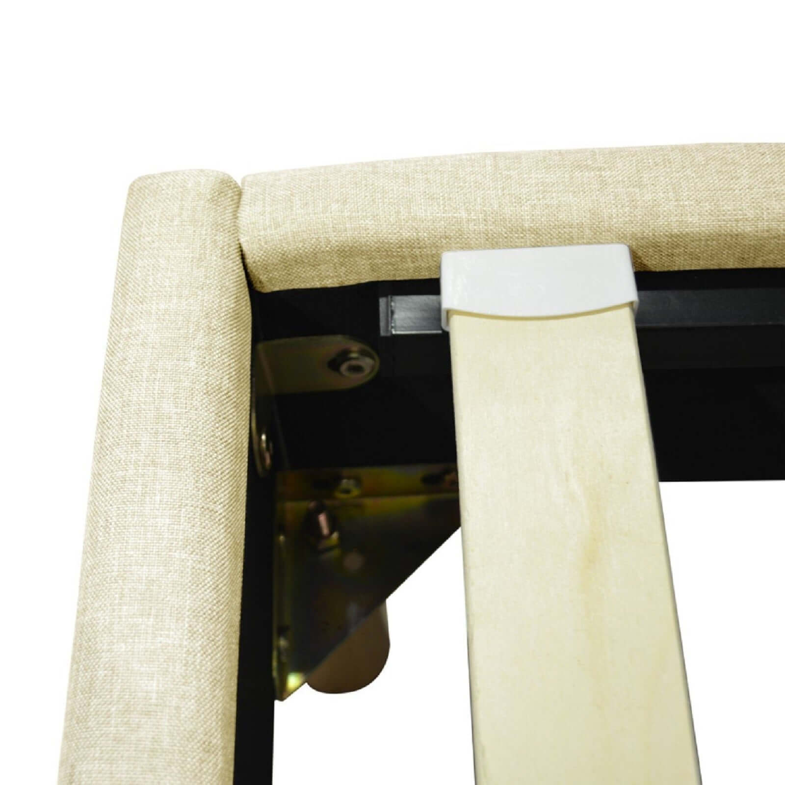 Bettgestell aus Eva-Stoff und Holz: Rahmen und Beine aus Holz – Bettgestell mit flexiblen Holzlatten