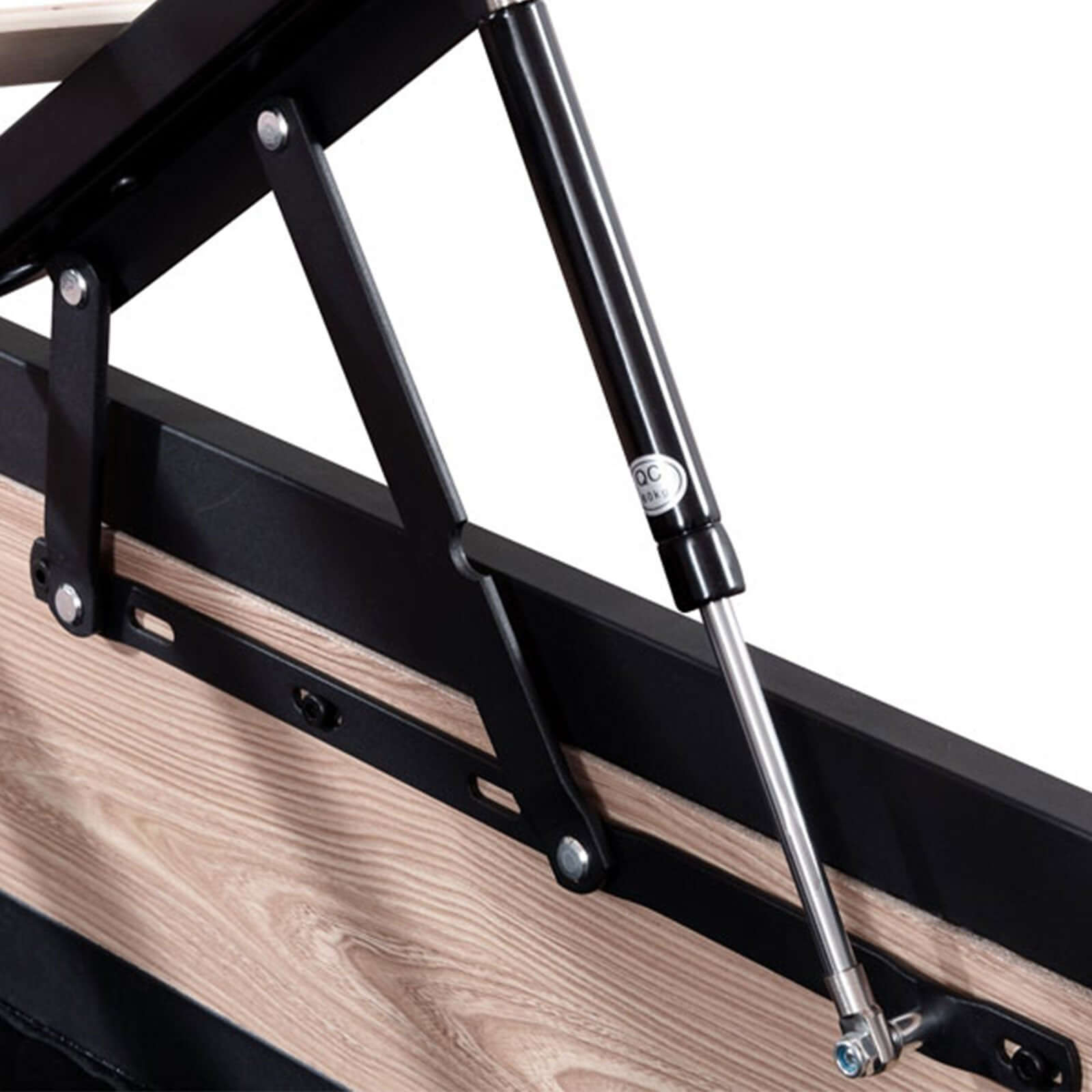 Industrial-style storage bed with headboard and large storage compartment - Chicago Collection