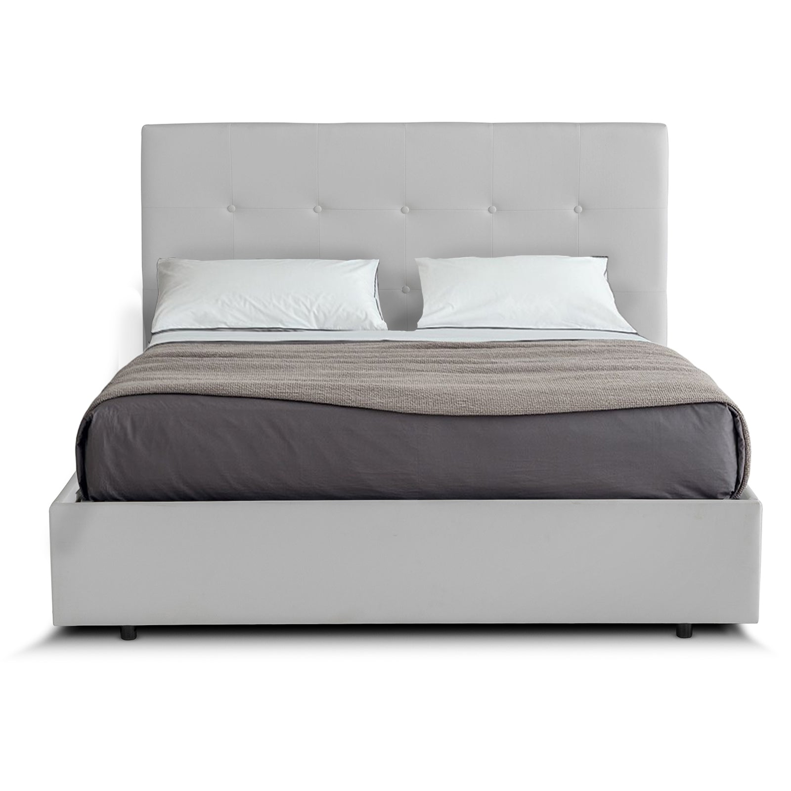 Penthouse-Bett mit Stauraum: Kunstleder und Lattenrost