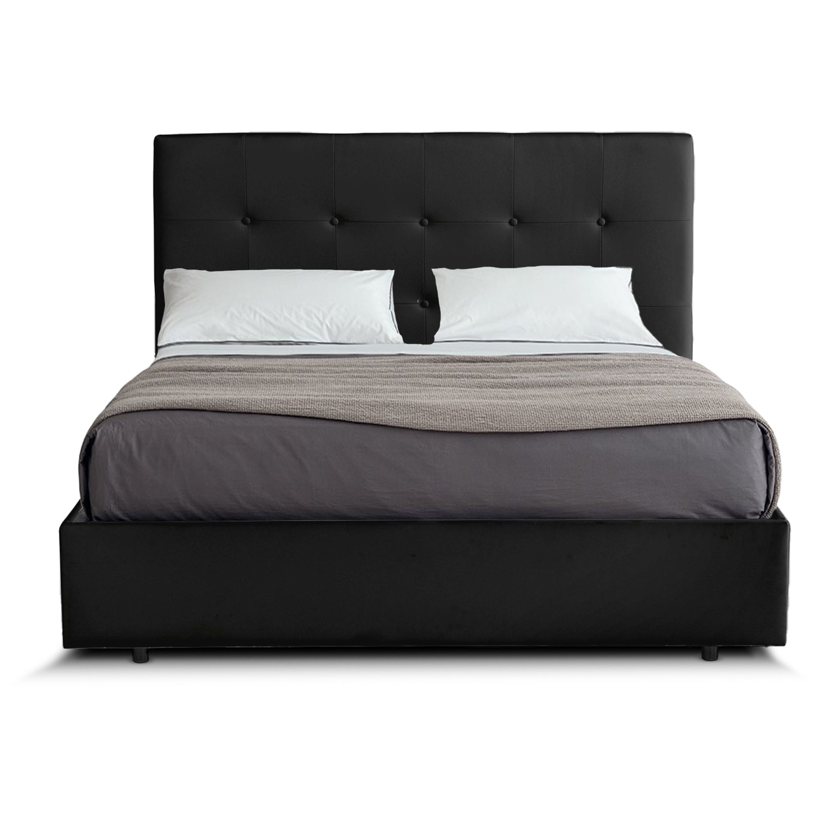 Penthouse-Bett mit Stauraum: Kunstleder und Lattenrost