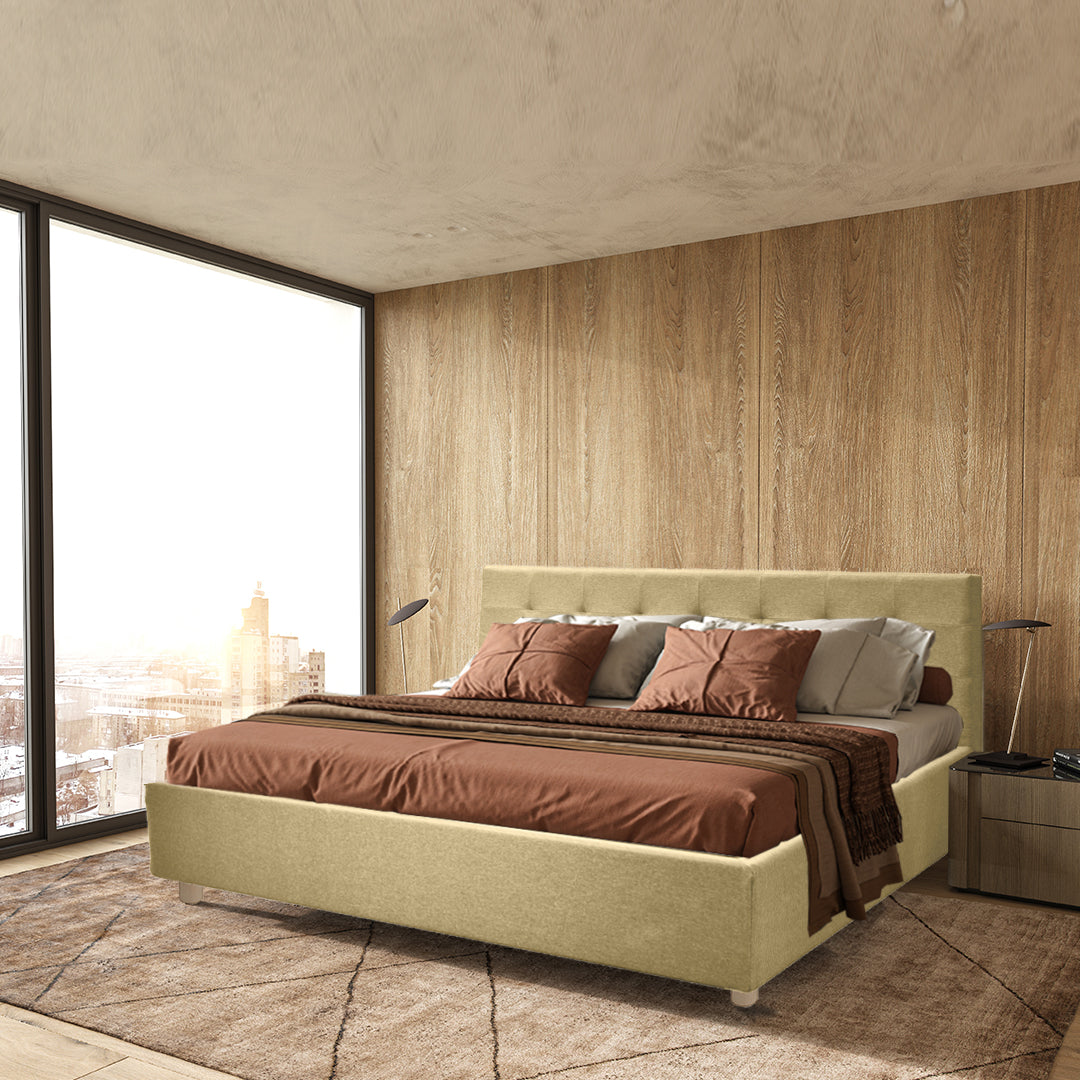 Innovatives VariLuxe-Bett - Austauschbares Kopfteil: Stoff- und Holzlattenrost