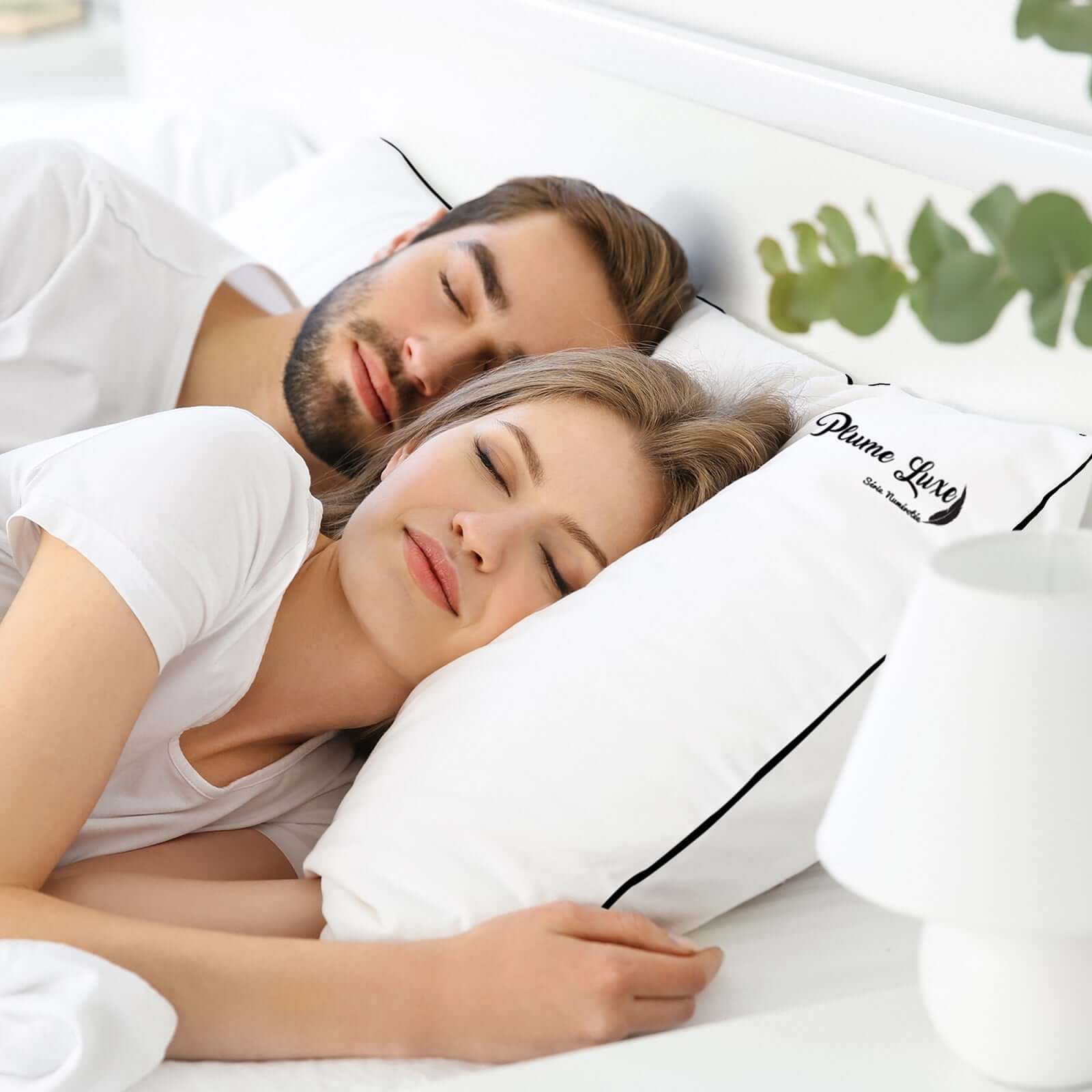 Oreiller plume de canard, coutil coton, ergonomique - Collection Luxe