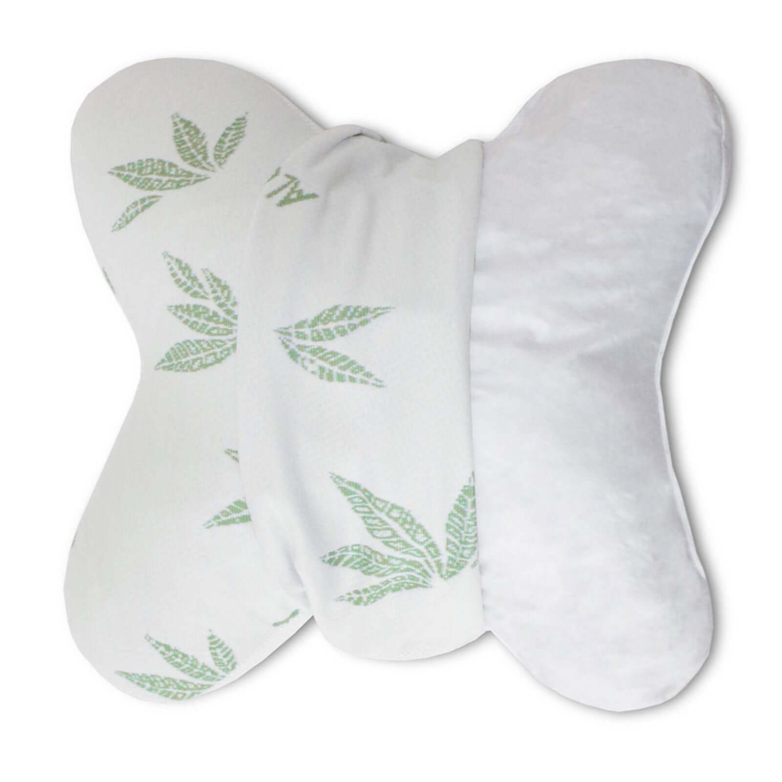 Oreiller papillon ergonomique, microfibre, déhoussable - Collection Papillon