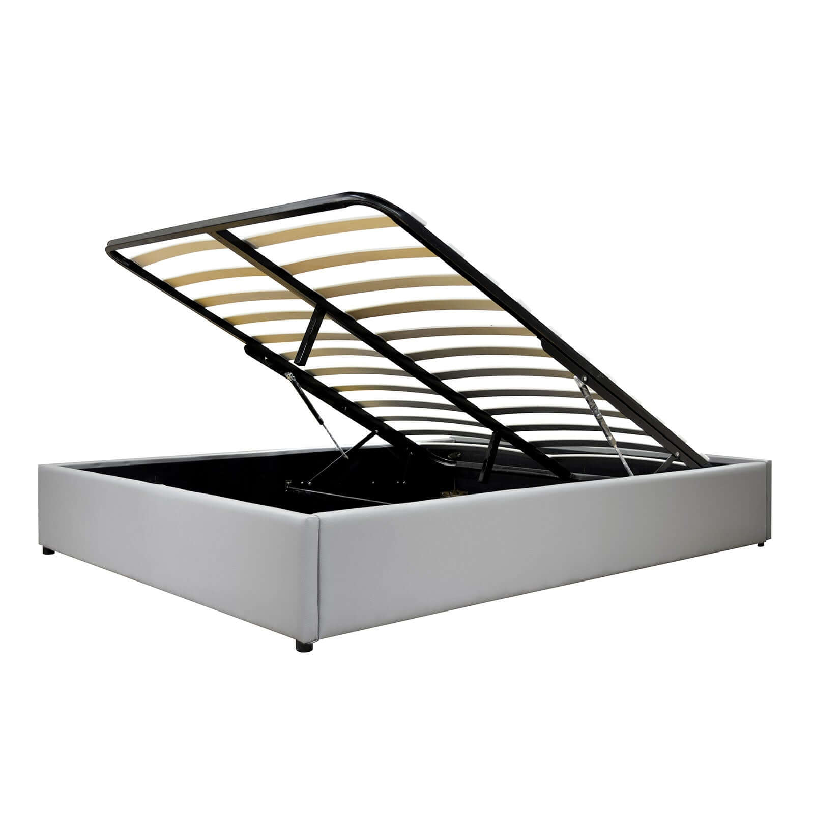 Vegas Bett mit Stauraum: Untergestell aus Kunstleder oder Stoff mit flexiblen Latten