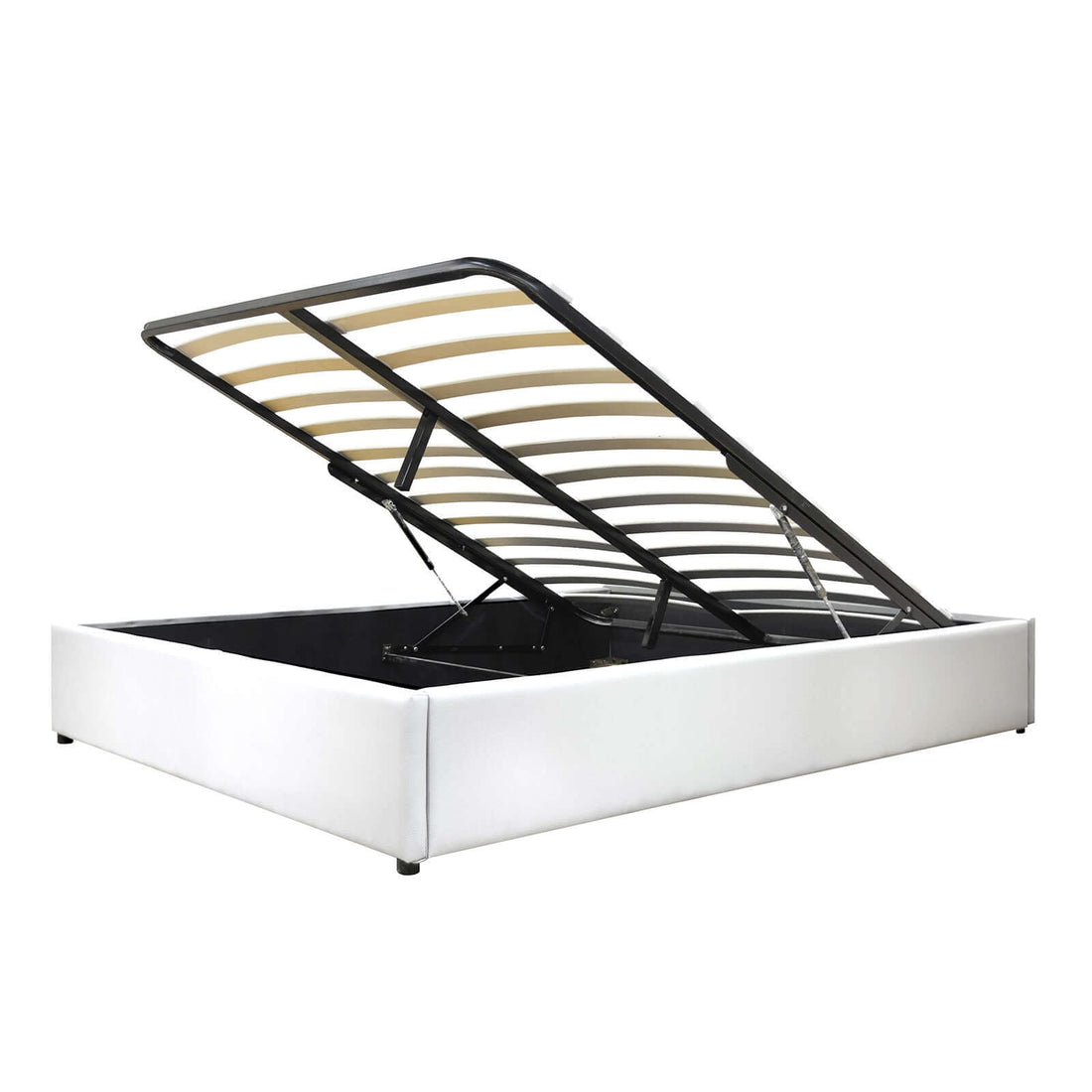 Vegas Bett mit Stauraum: Untergestell aus Kunstleder oder Stoff mit flexiblen Latten