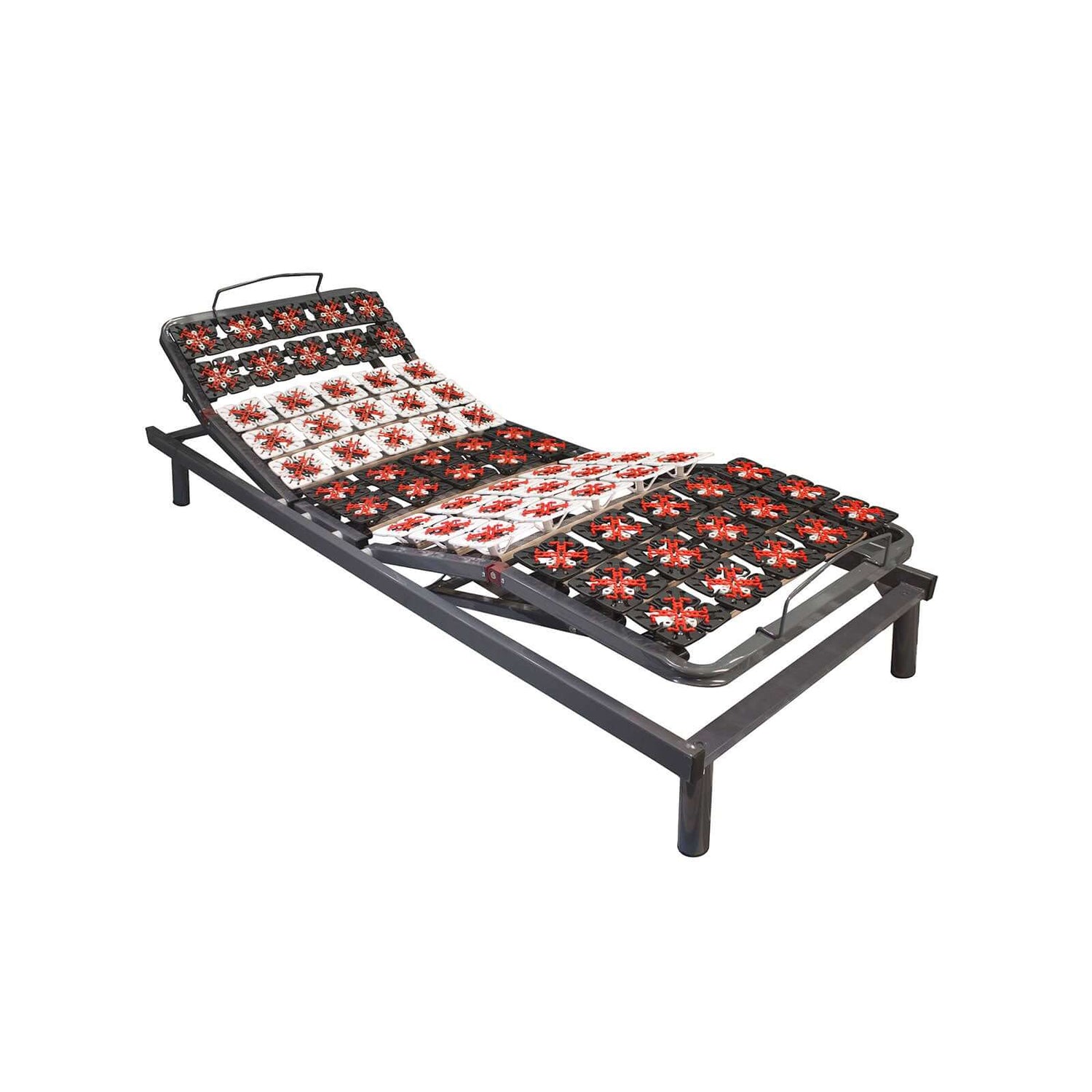 Pack lit électrique orthopédique, velours côtelé gris, matelas inclus - Collection Technoflex