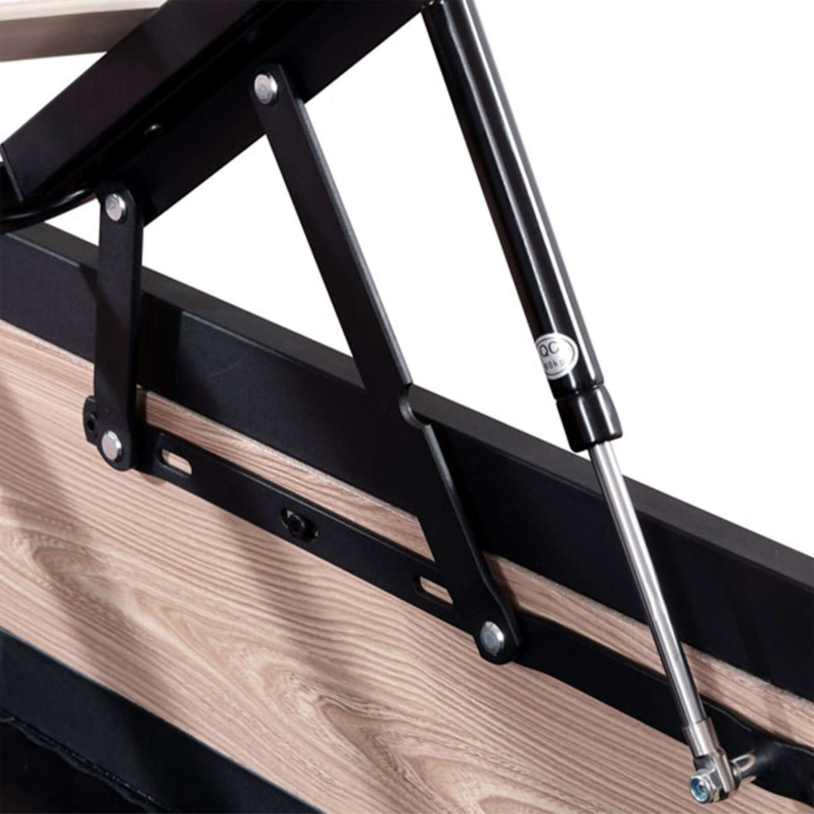 Industrial-style storage bed, wooden slatted base, large storage compartment - Boston Collection