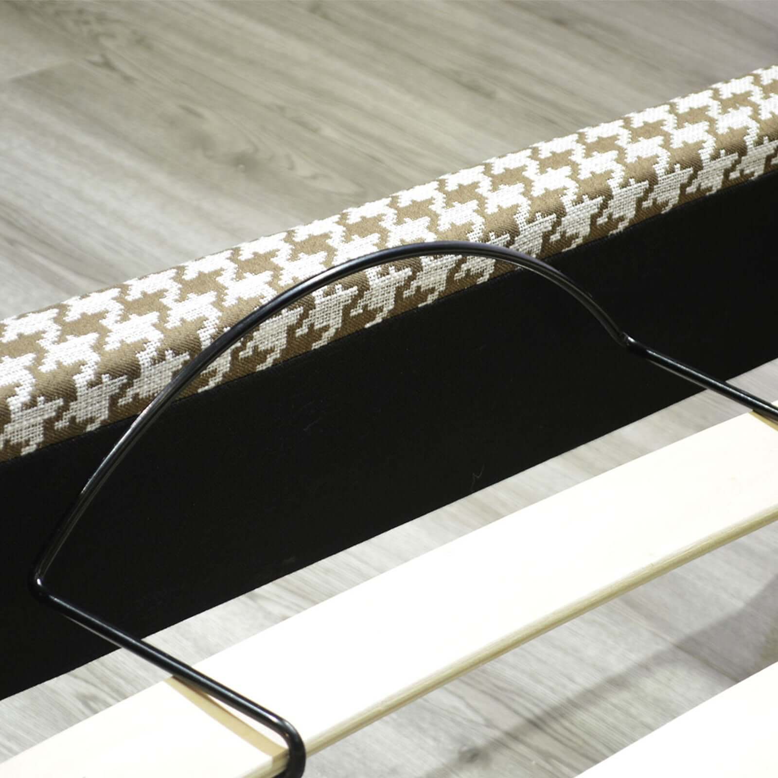 Lit vintage tissu, sommier à lattes flexibles bois - Collection Coco