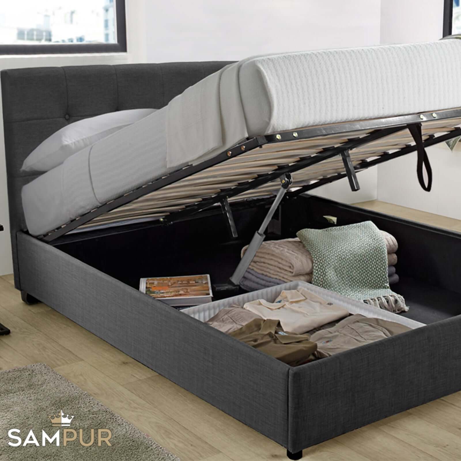 Elektro-Stauraumbett: viel Platz und Komfort